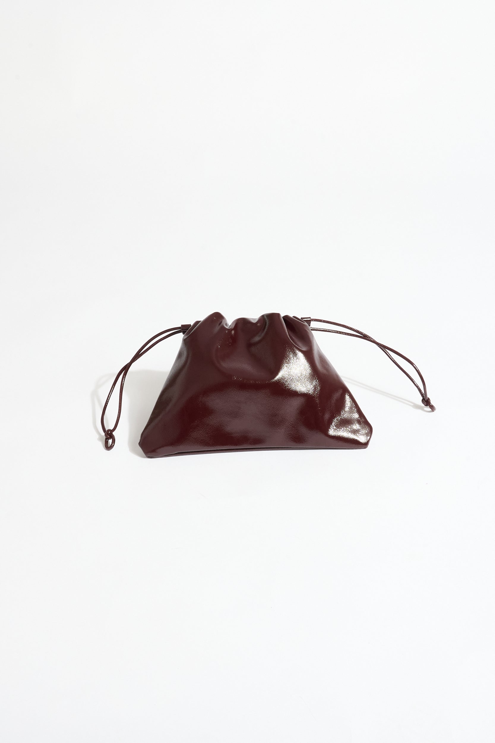 Ruched Clutch in Burgundy