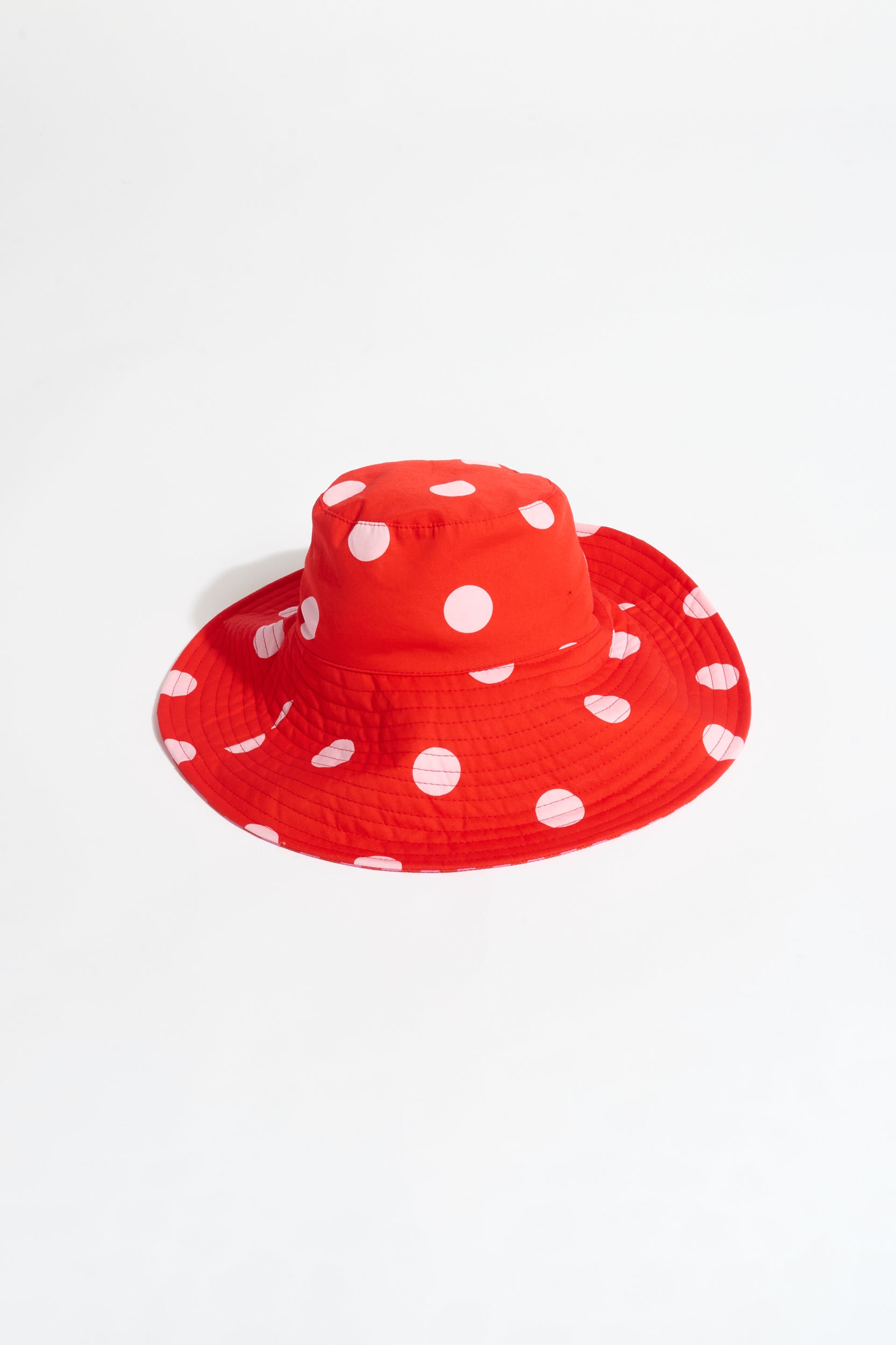Reversible Bucket Hat in Stripe and Spot Combo