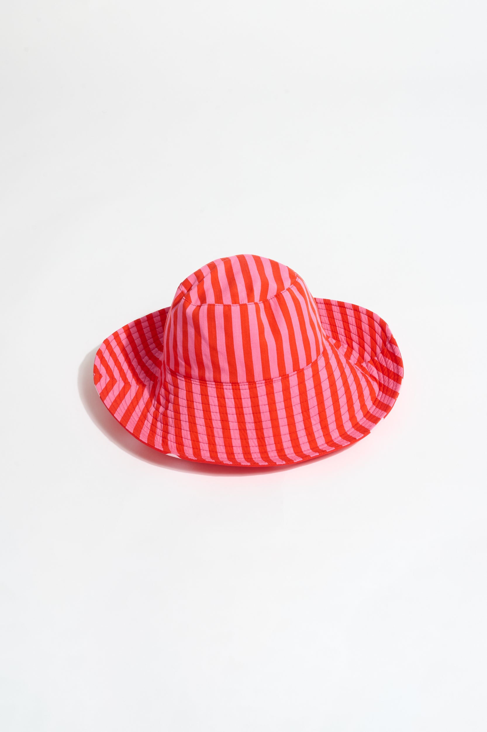 Reversible Bucket Hat in Stripe and Spot Combo