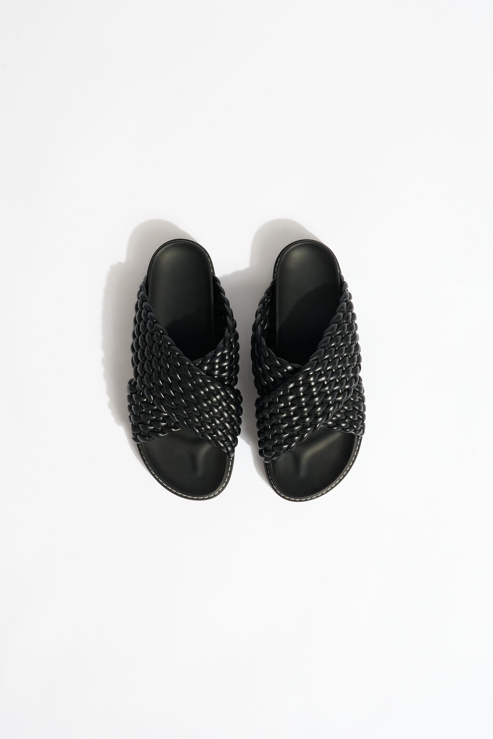 Chunky Woven Sandal in Black