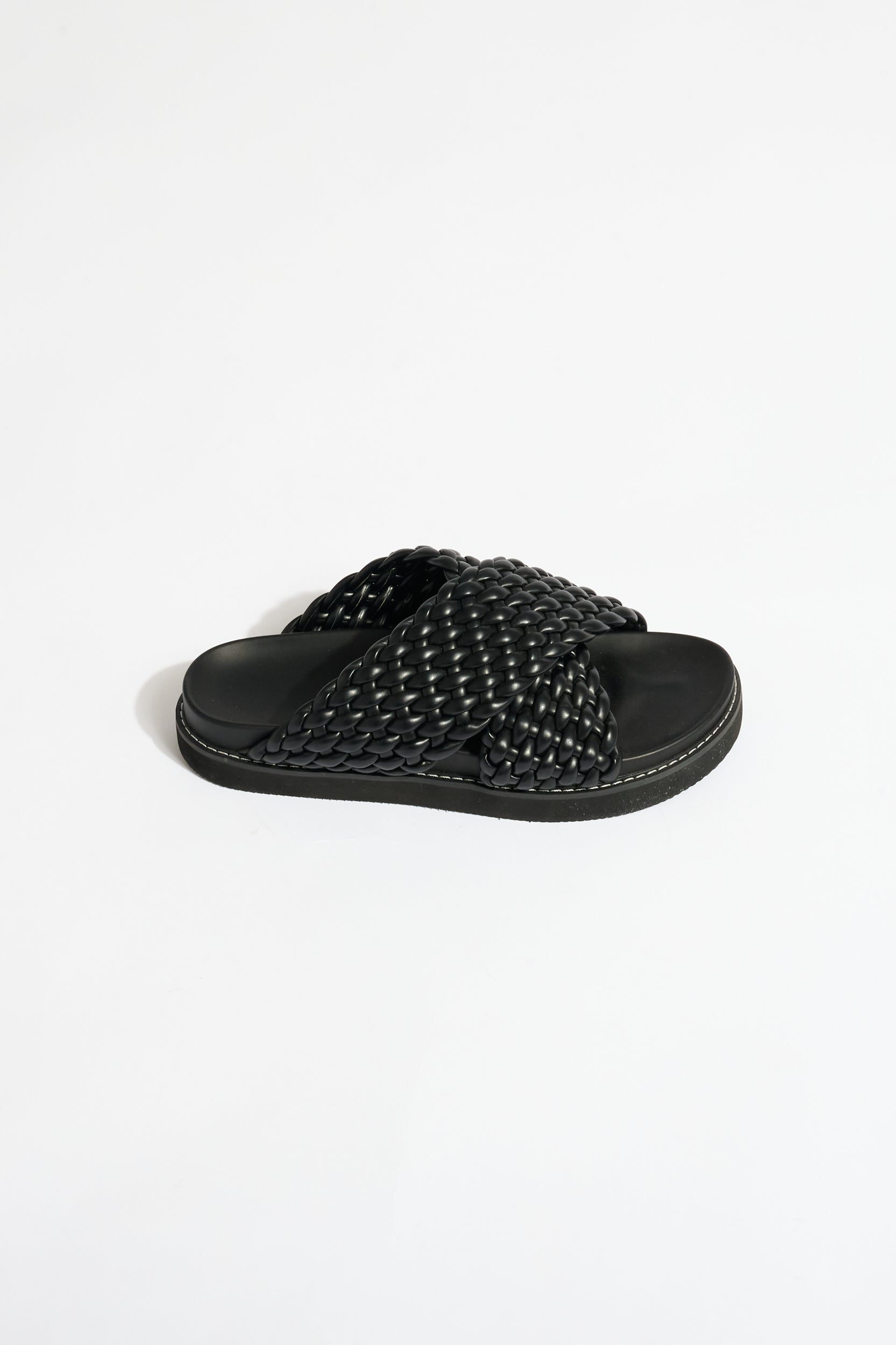Chunky Woven Sandal in Black