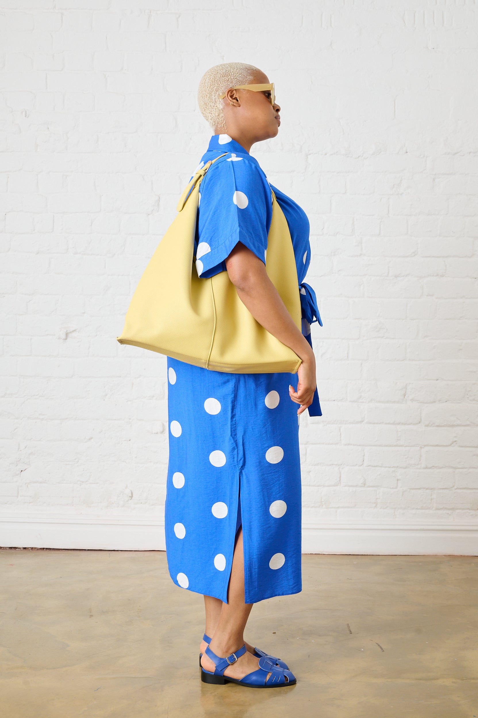 Maxi Shirtdress in Cobalt Spot
