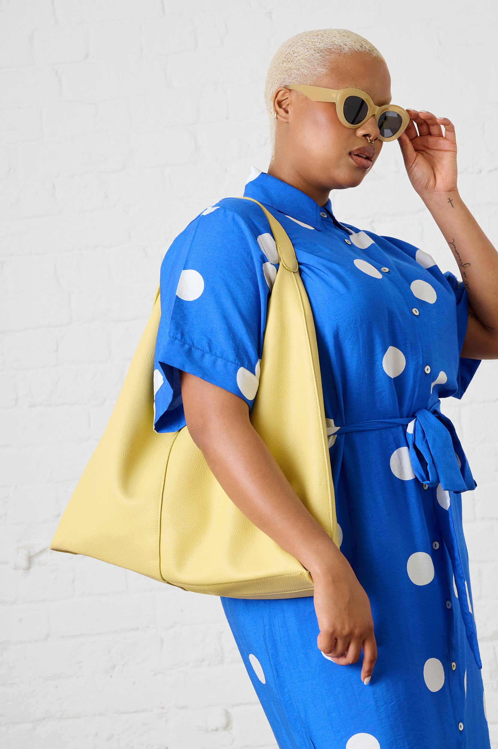 Maxi Shirtdress in Cobalt Spot