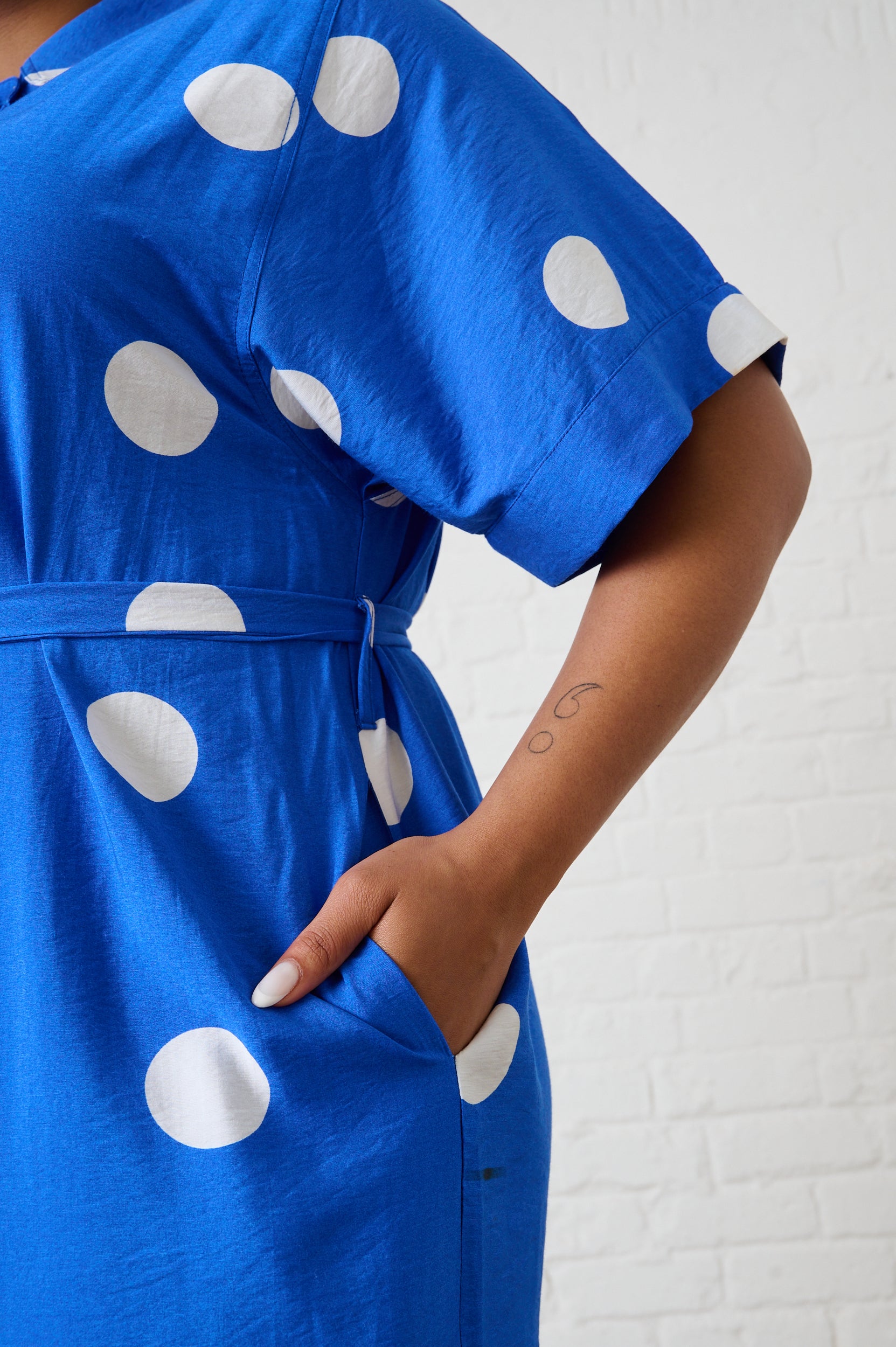 Maxi Shirtdress in Cobalt Spot