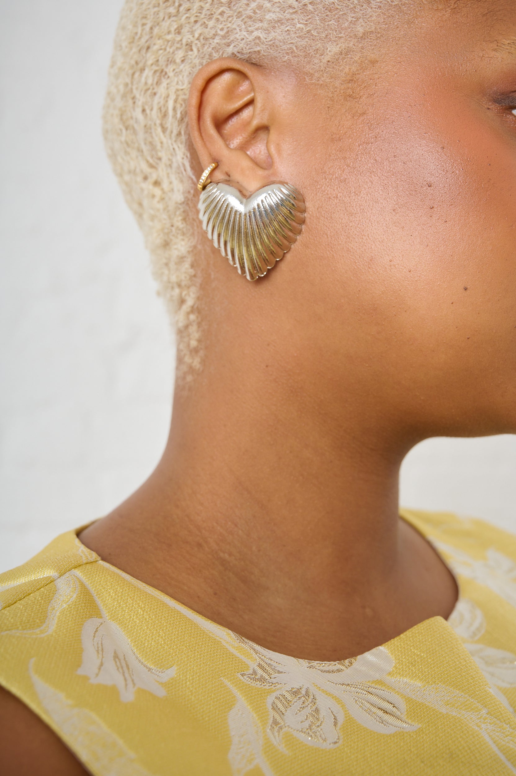 Heart Stud Earrings in Silver