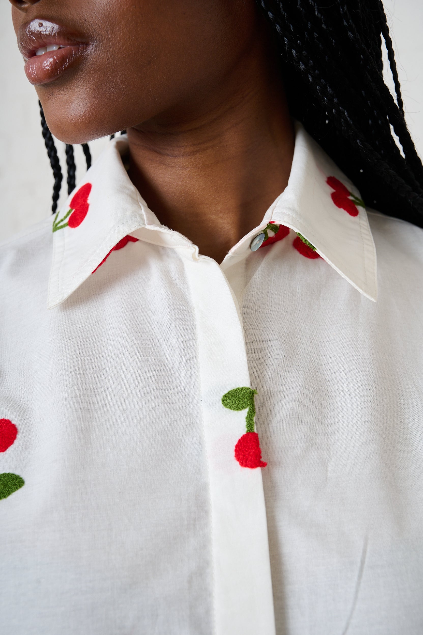 Balloon Sleeve Shirt in Cherry