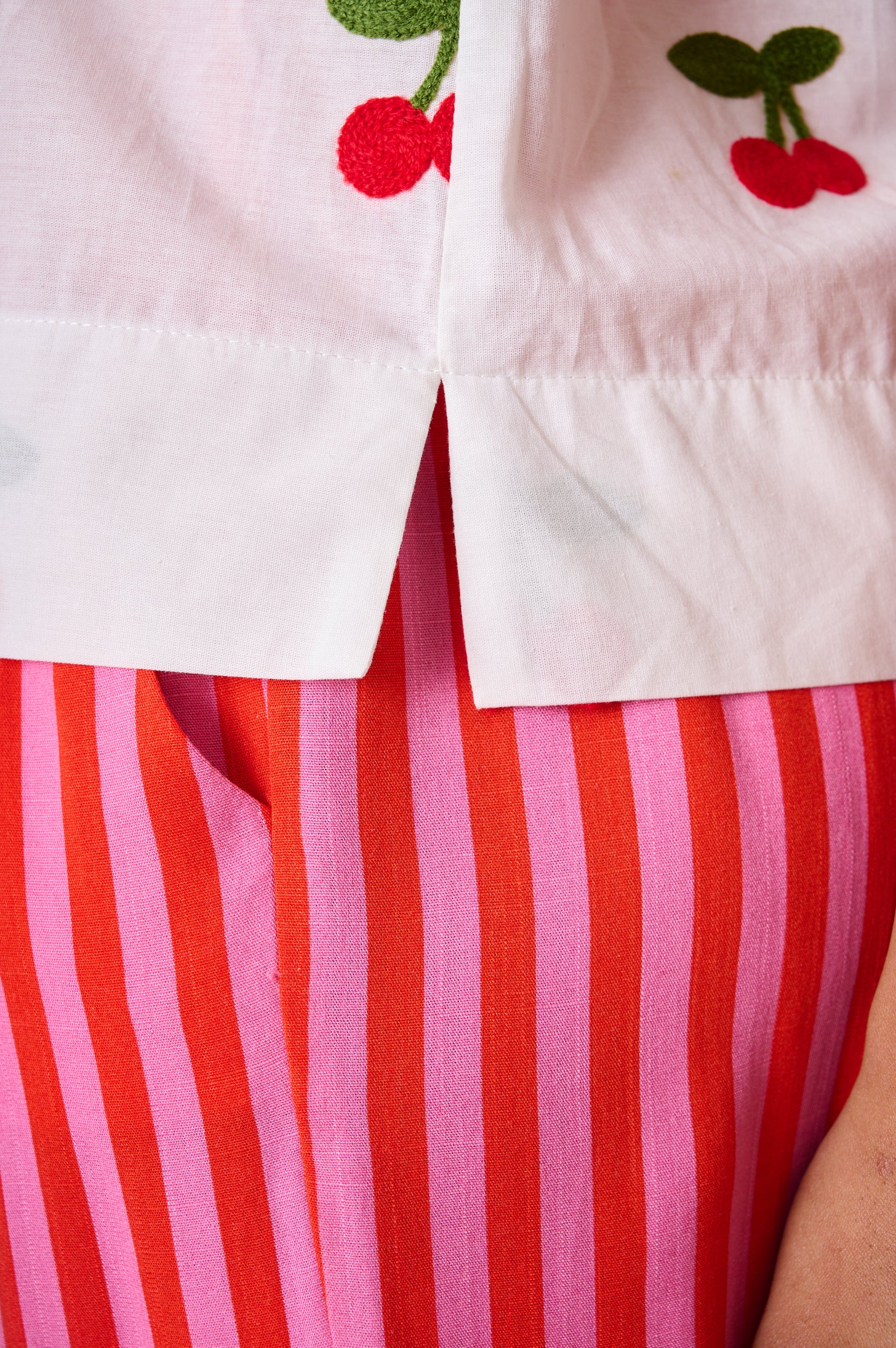 Balloon Sleeve Shirt in Cherry