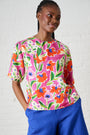Linen T-Shirt in Watercolour Floral