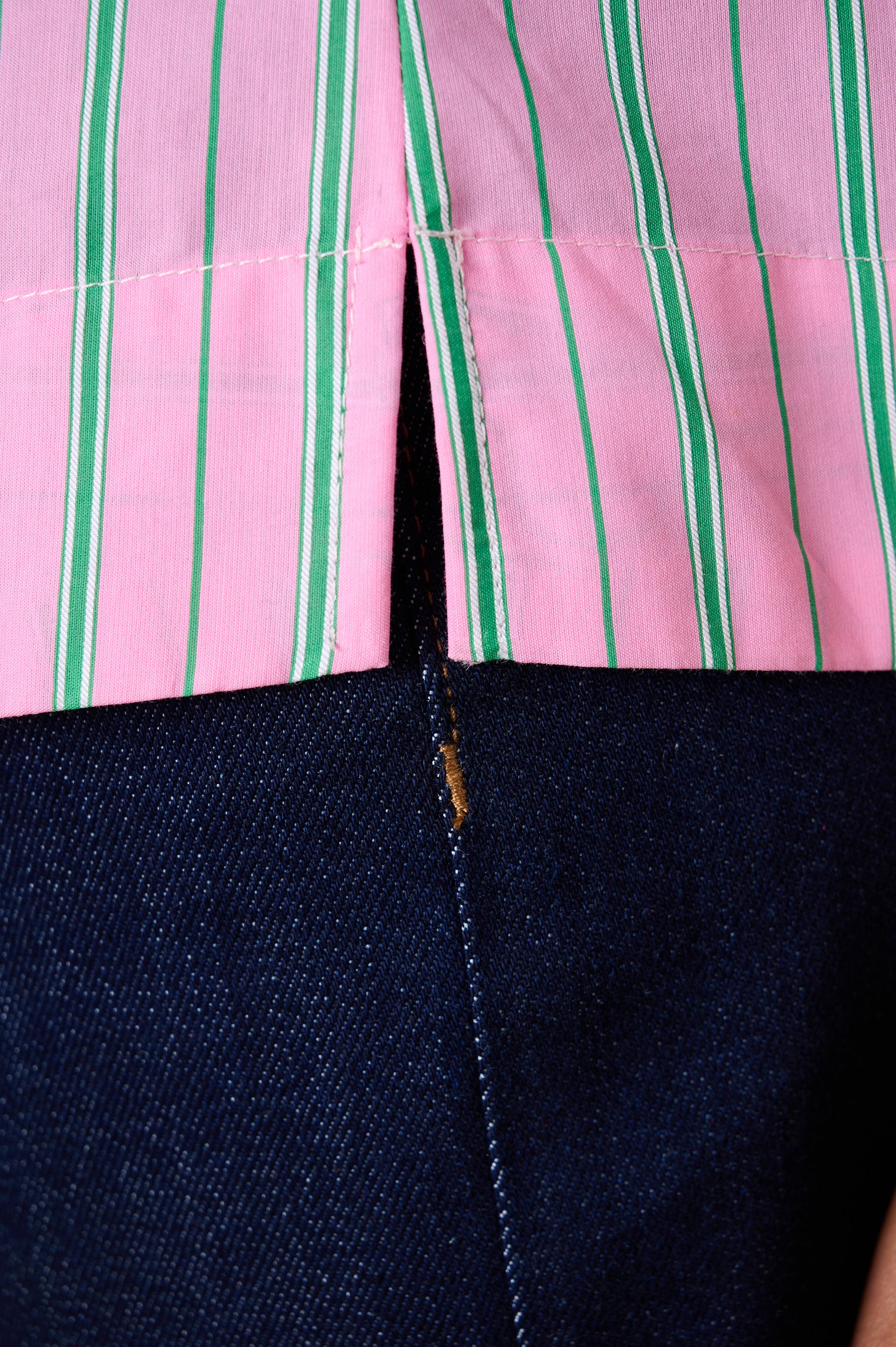 Cotton Boxy in Pink/Green Stripe