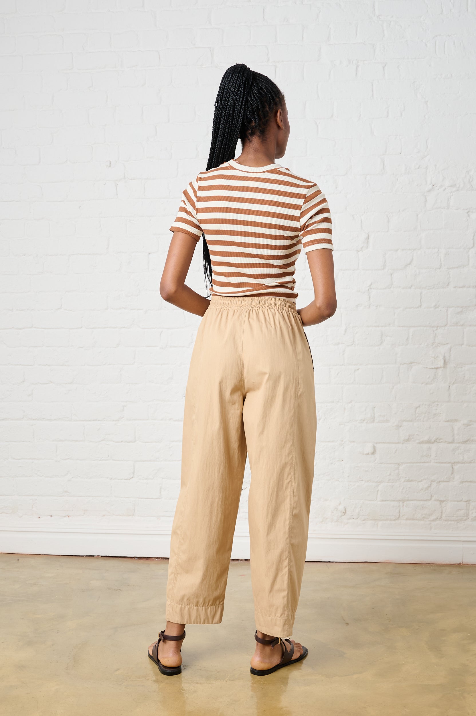 Barrel Leg Pants in Natural