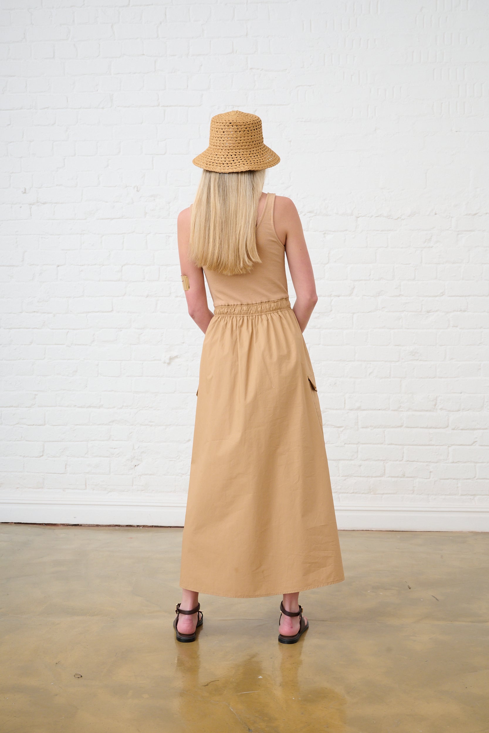 The Utility Combo Vest Dress in Mocha
