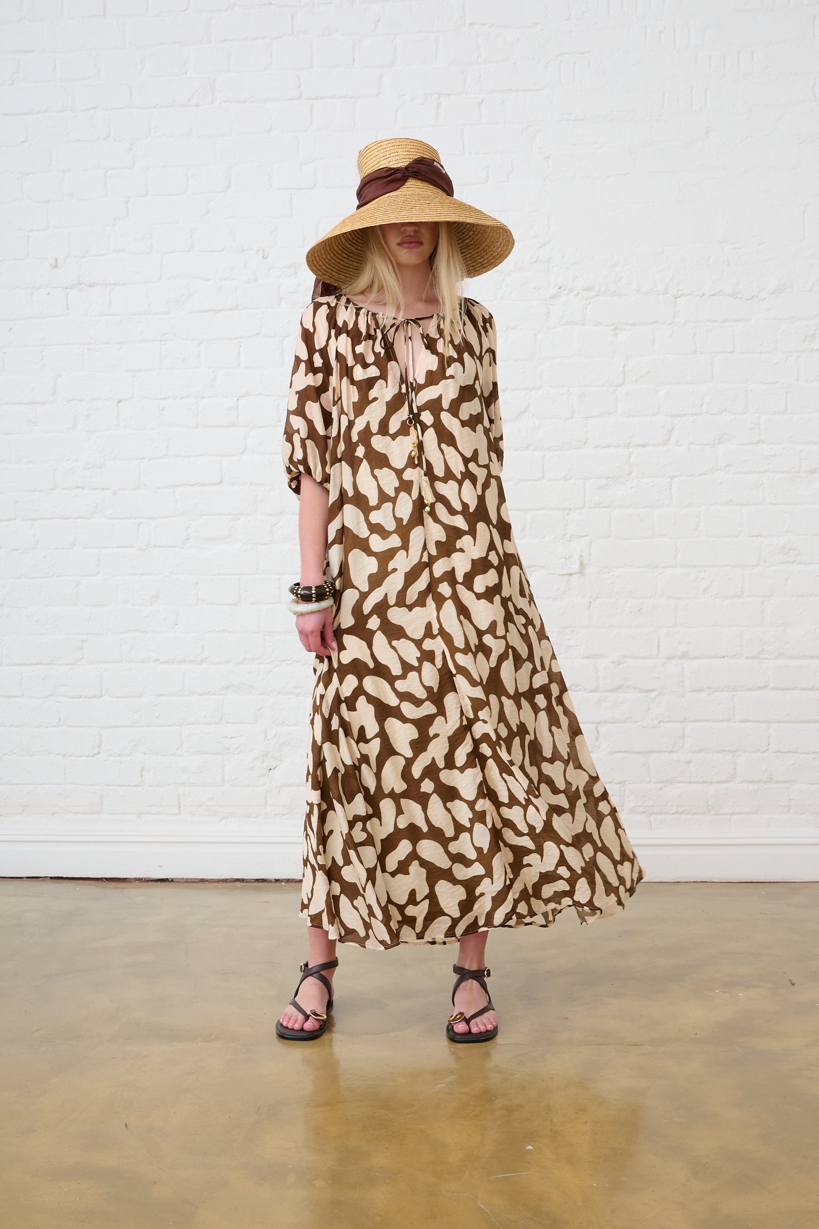 The Maxi Flow Tunic in Giraffe