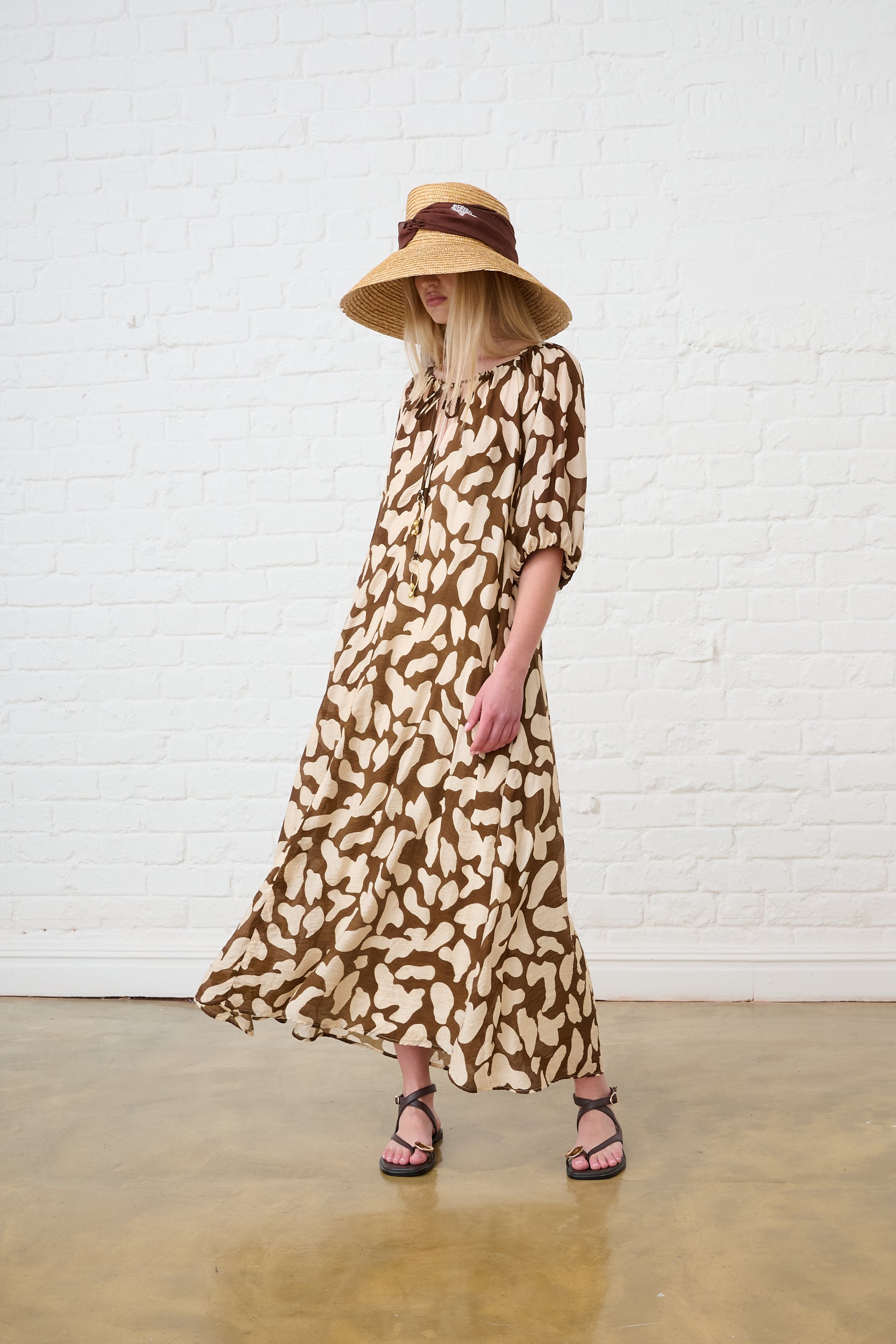 The Maxi Flow Tunic in Giraffe