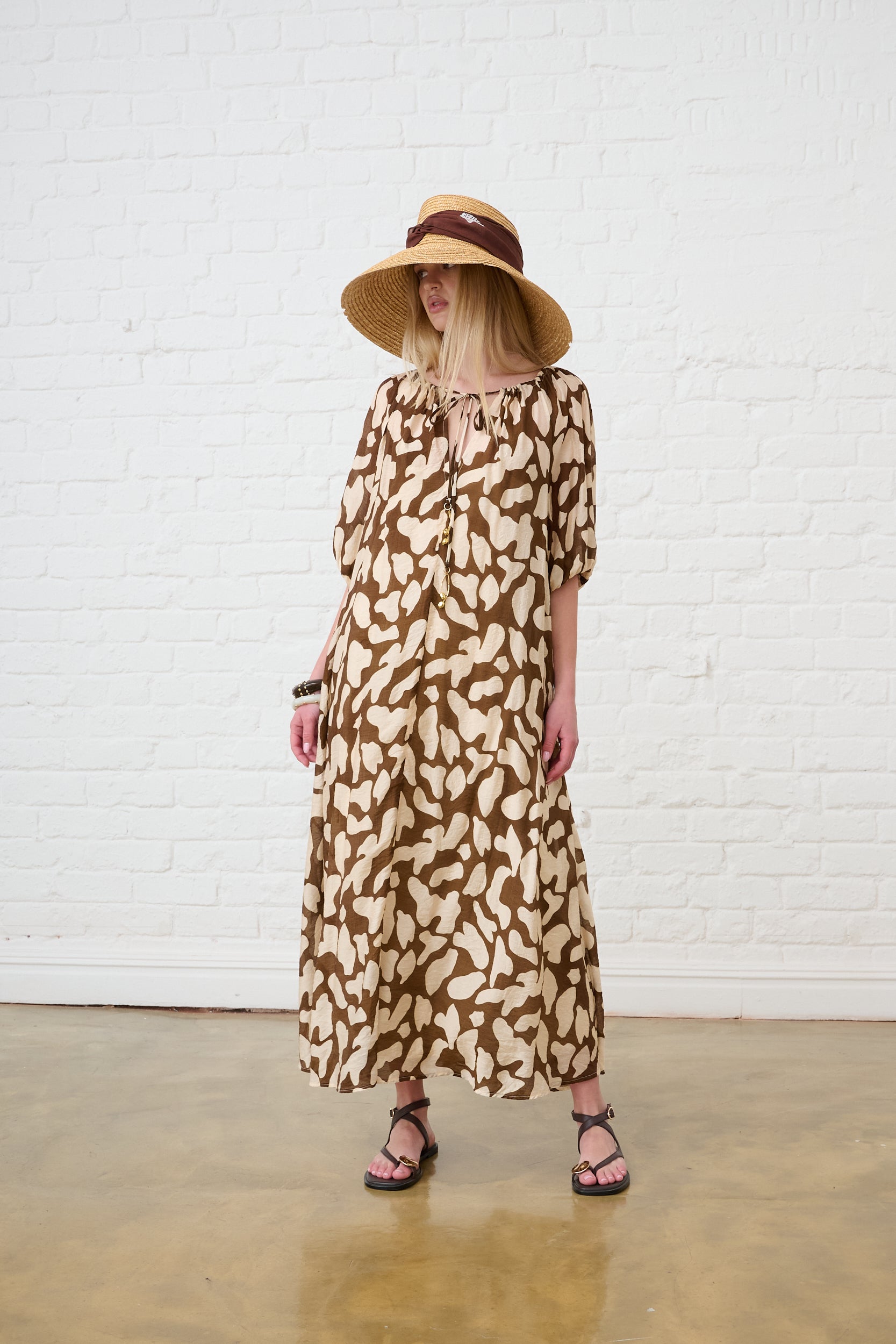 The Maxi Flow Tunic in Giraffe