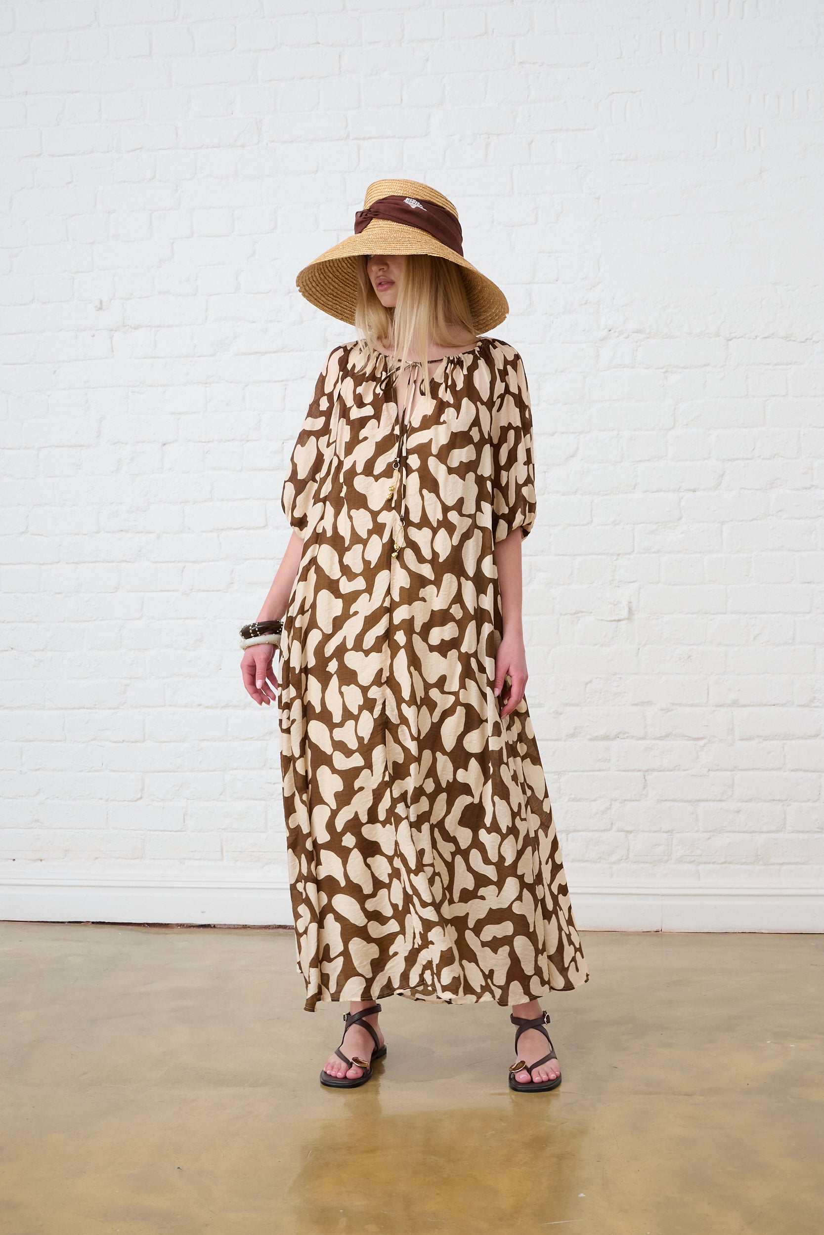 The Maxi Flow Tunic in Giraffe