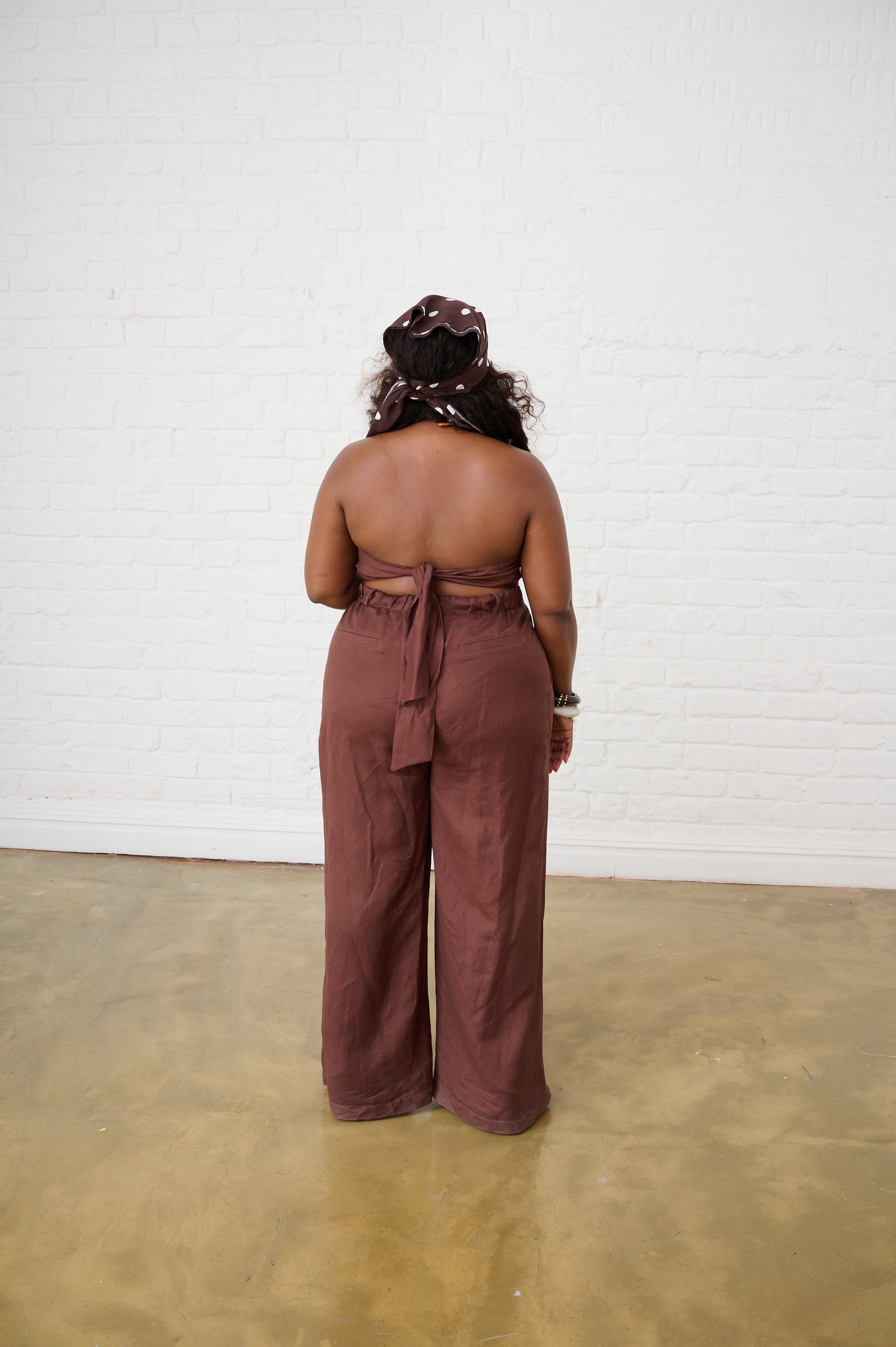 Linen Wide Leg Pants in Chocolate