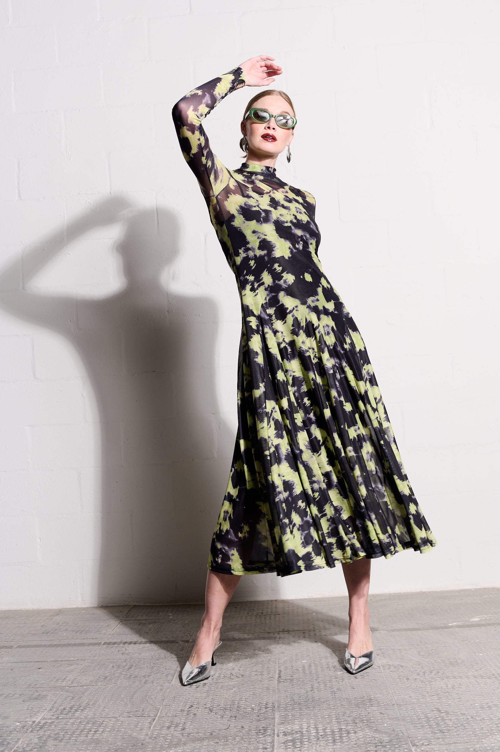 The Mesh Dress in Lime Acid