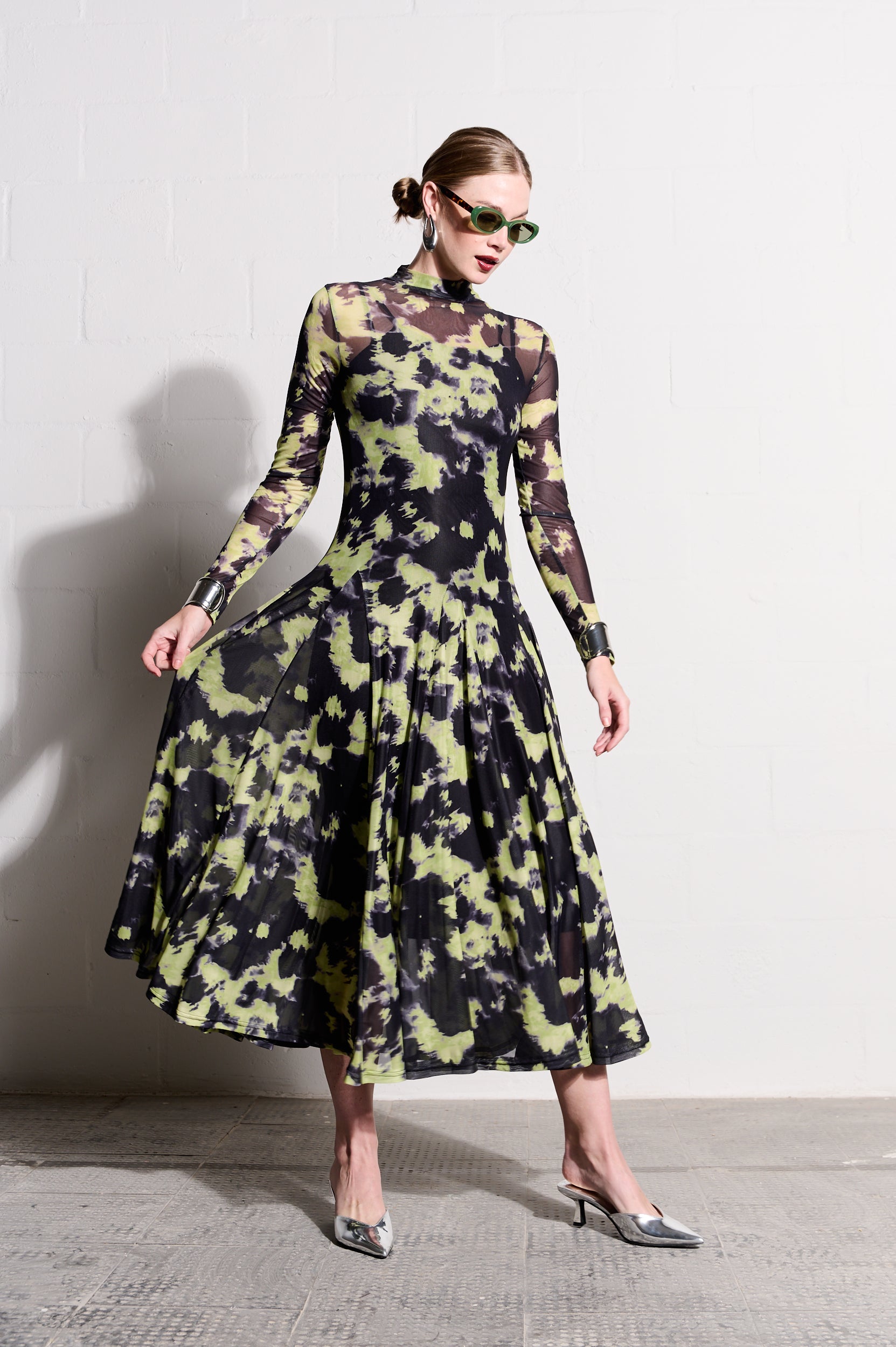 The Mesh Dress in Lime Acid