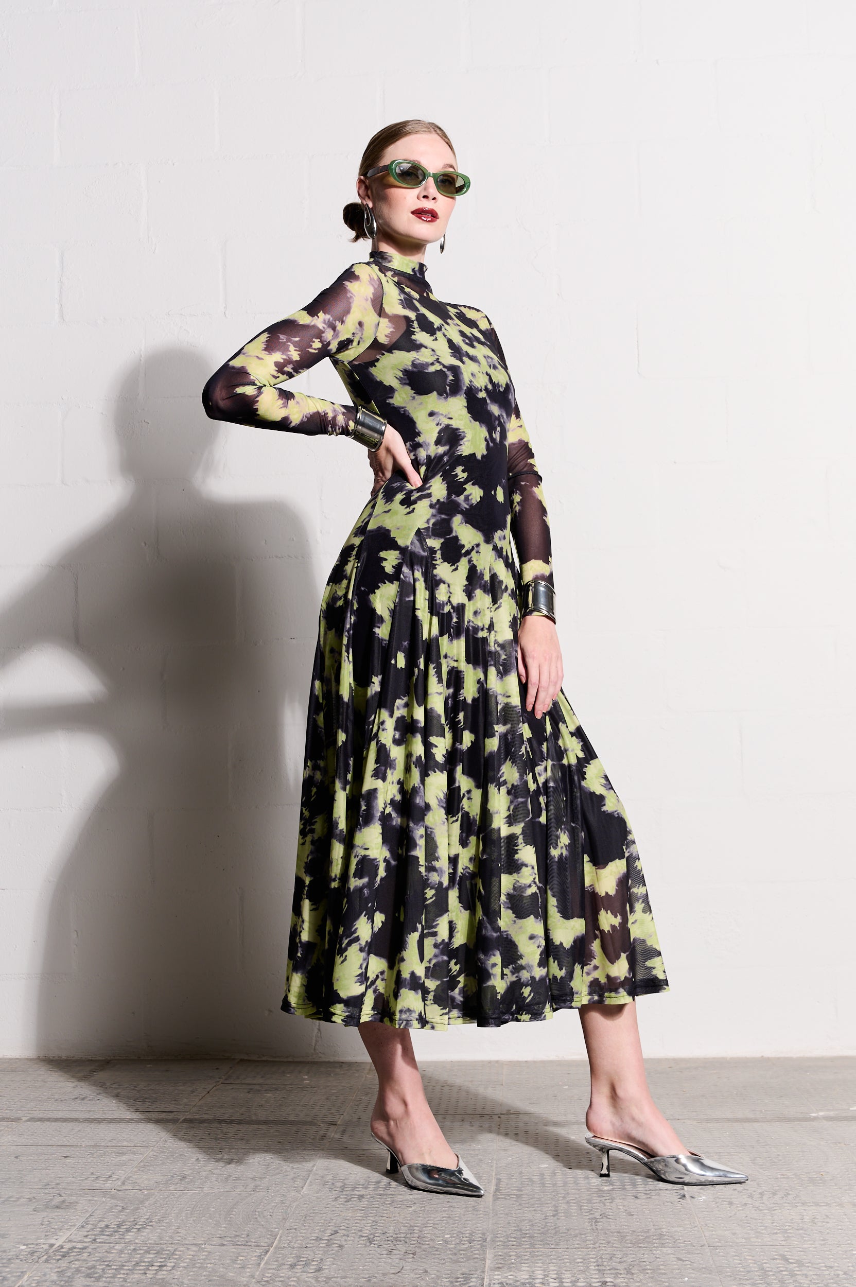The Mesh Dress in Lime Acid
