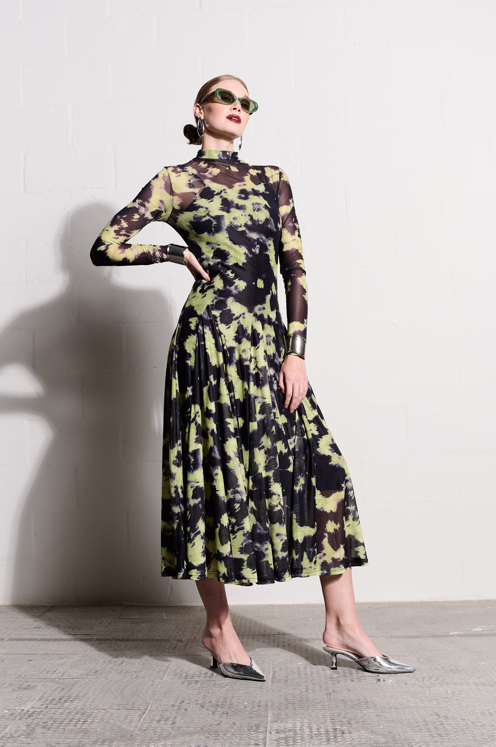 The Mesh Dress in Lime Acid