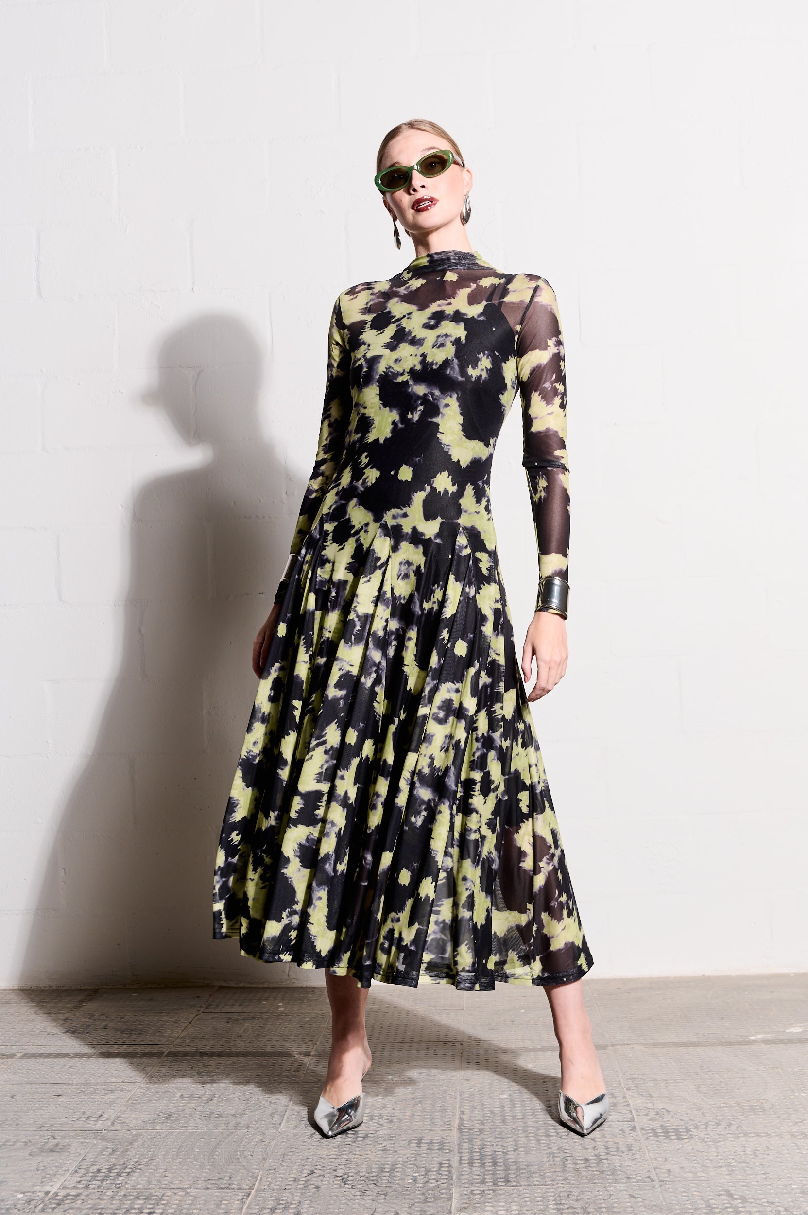 The Mesh Dress in Lime Acid