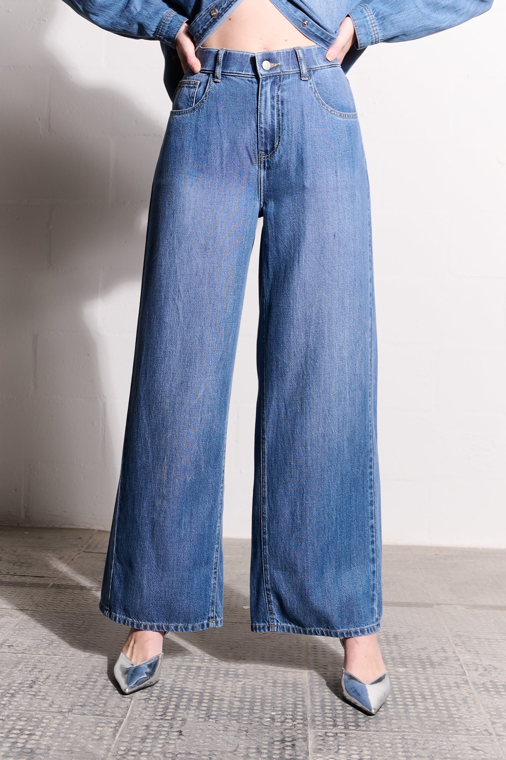 Lyocell Denim Wide Leg Jeans