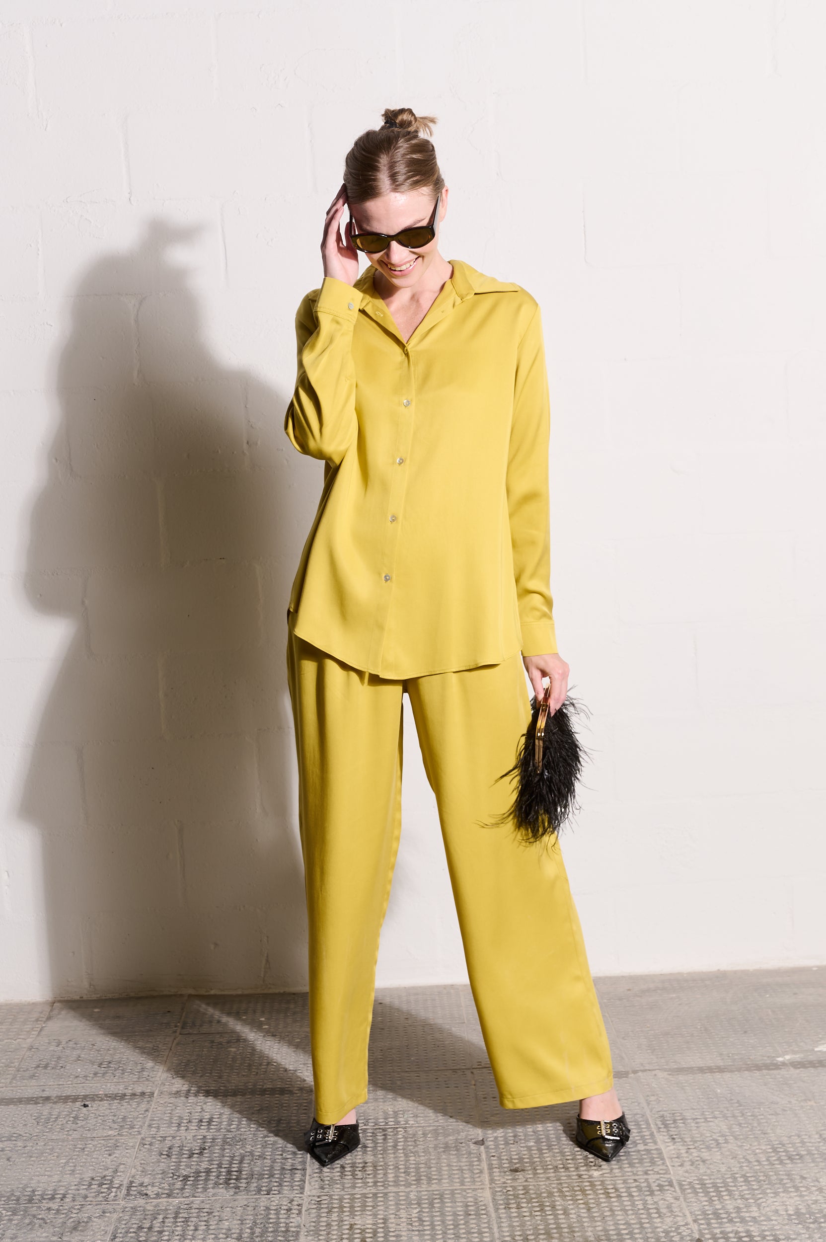 The Essential Shirt in Chartreuse