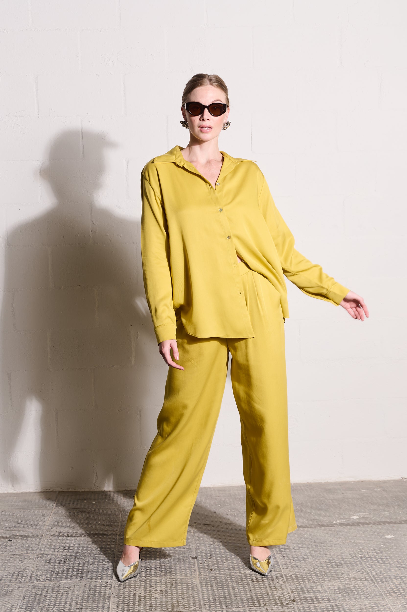 The Essential Shirt in Chartreuse