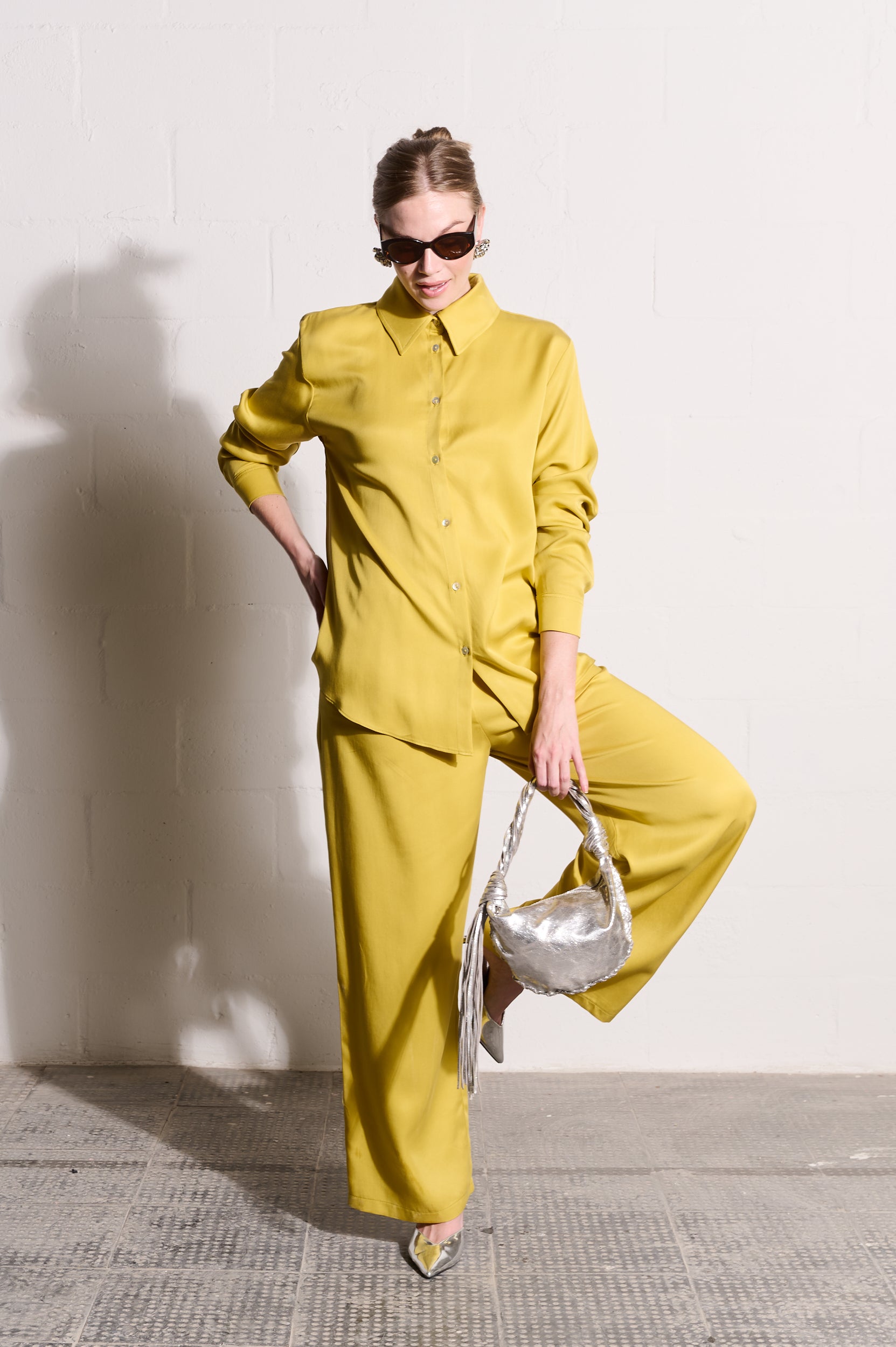 The Essential Shirt in Chartreuse