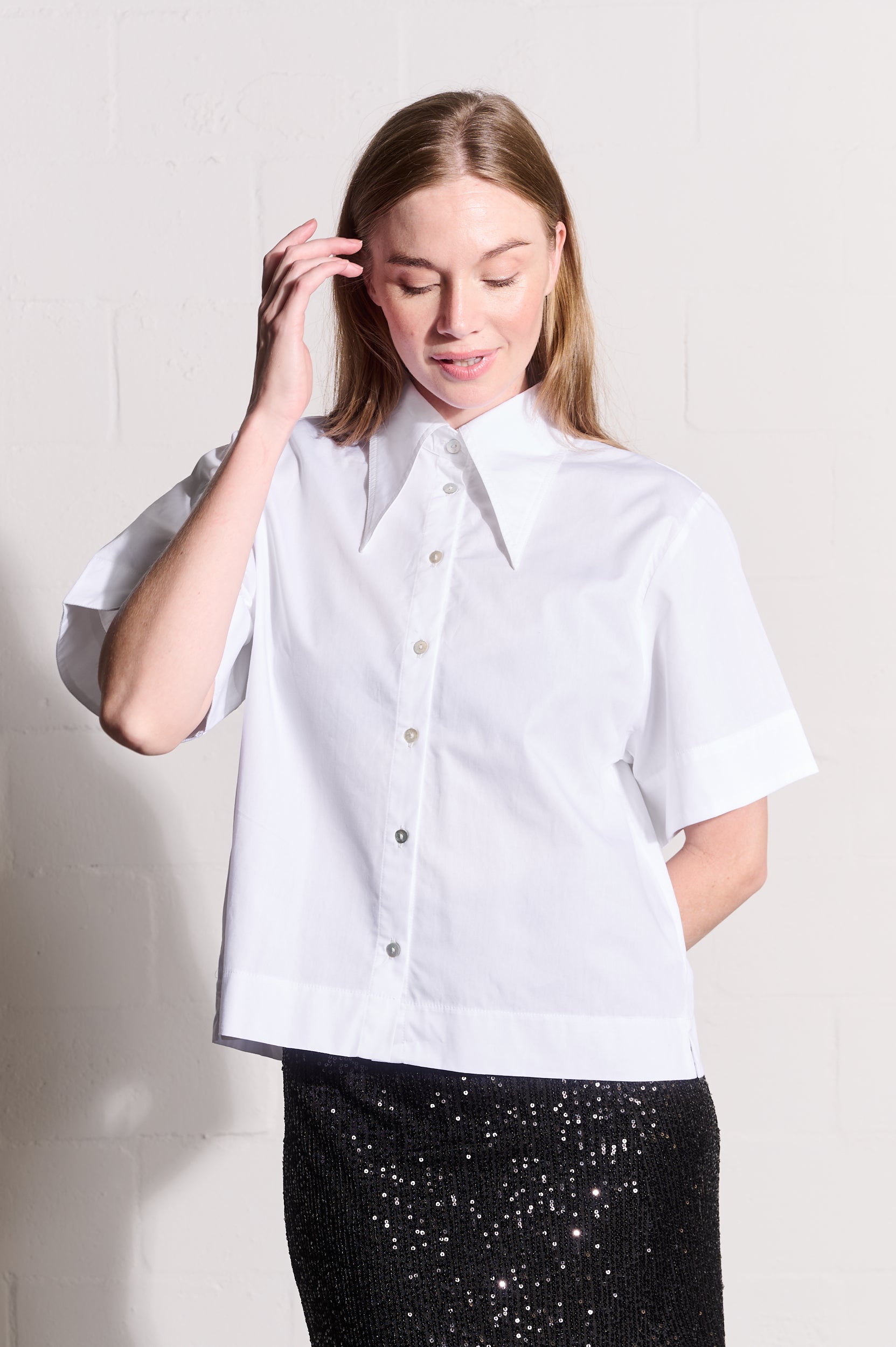 Extended Collar Boxy Shirt