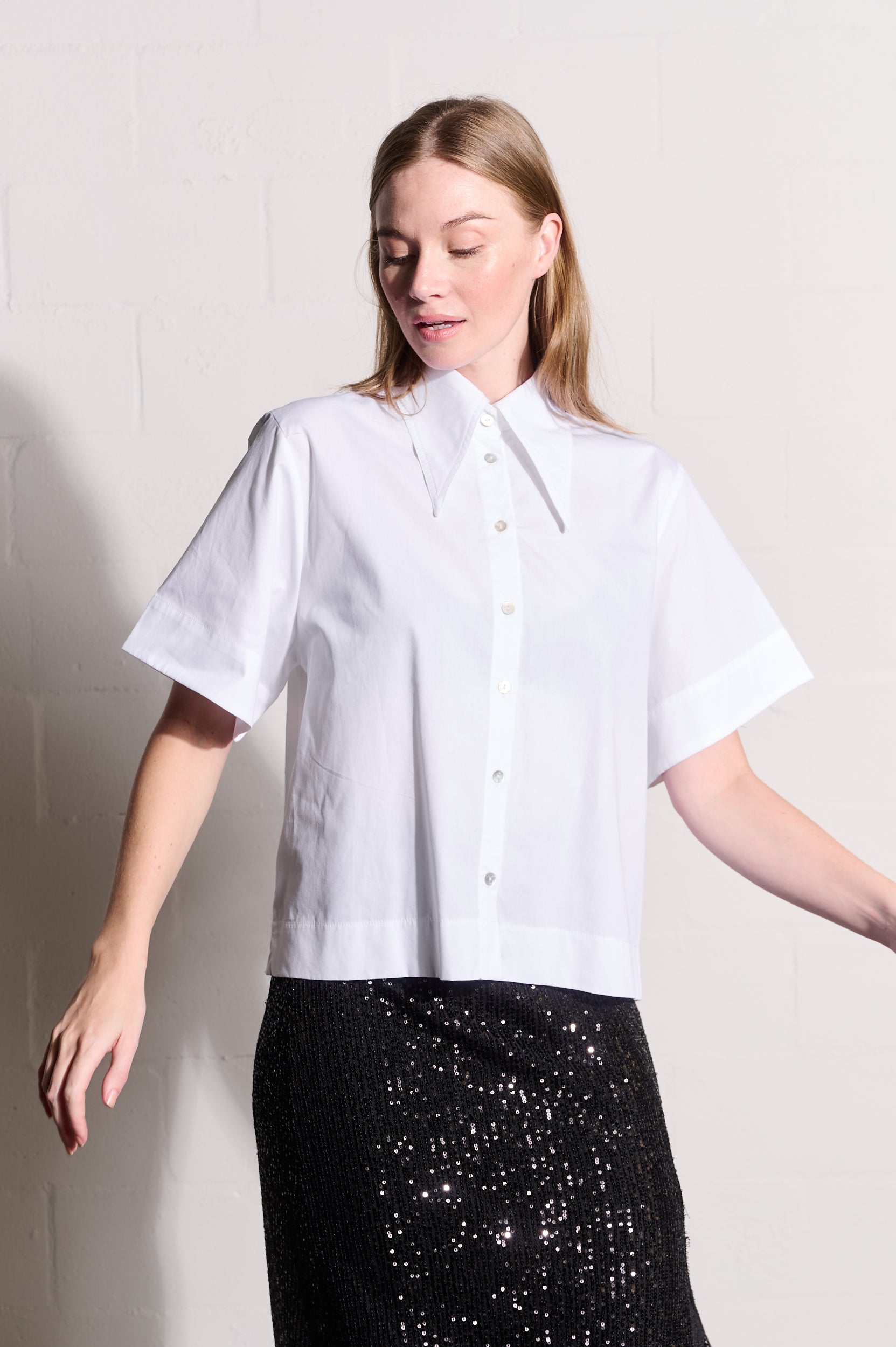 Extended Collar Boxy Shirt