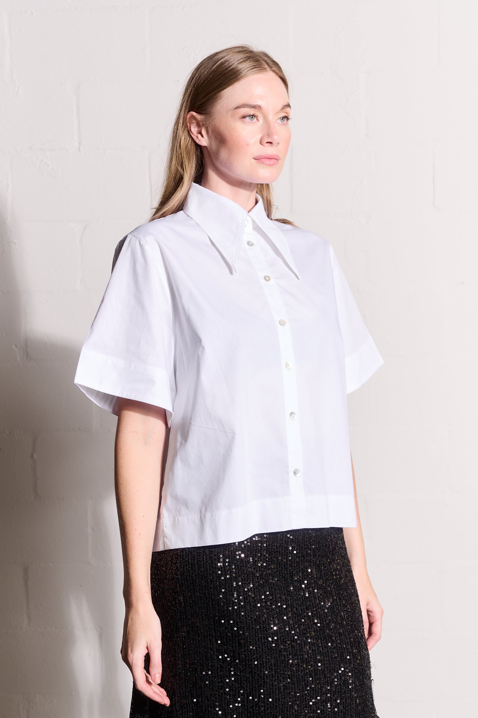 Extended Collar Boxy Shirt