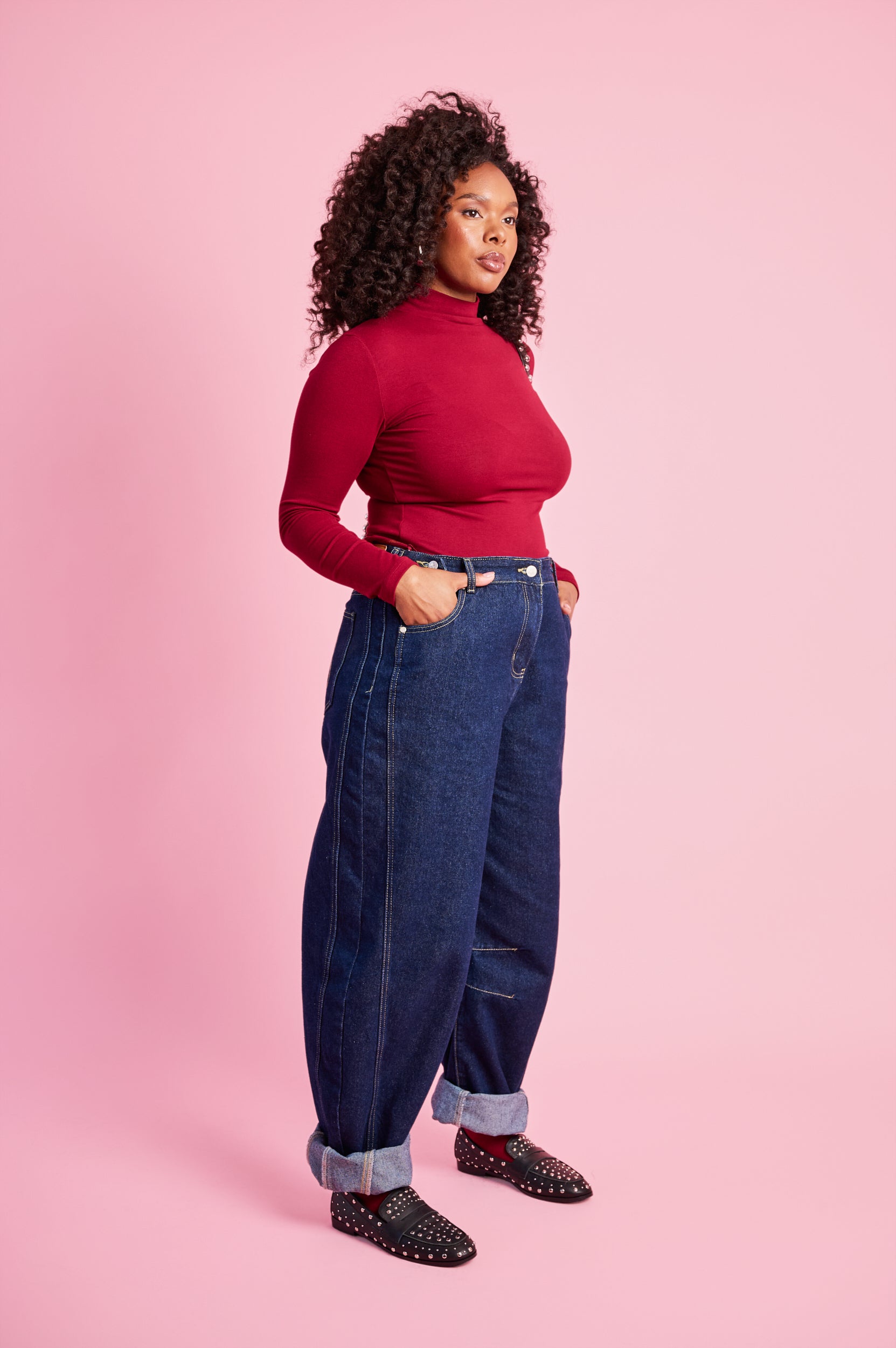 Essential Polo Knit Basic in Burgundy