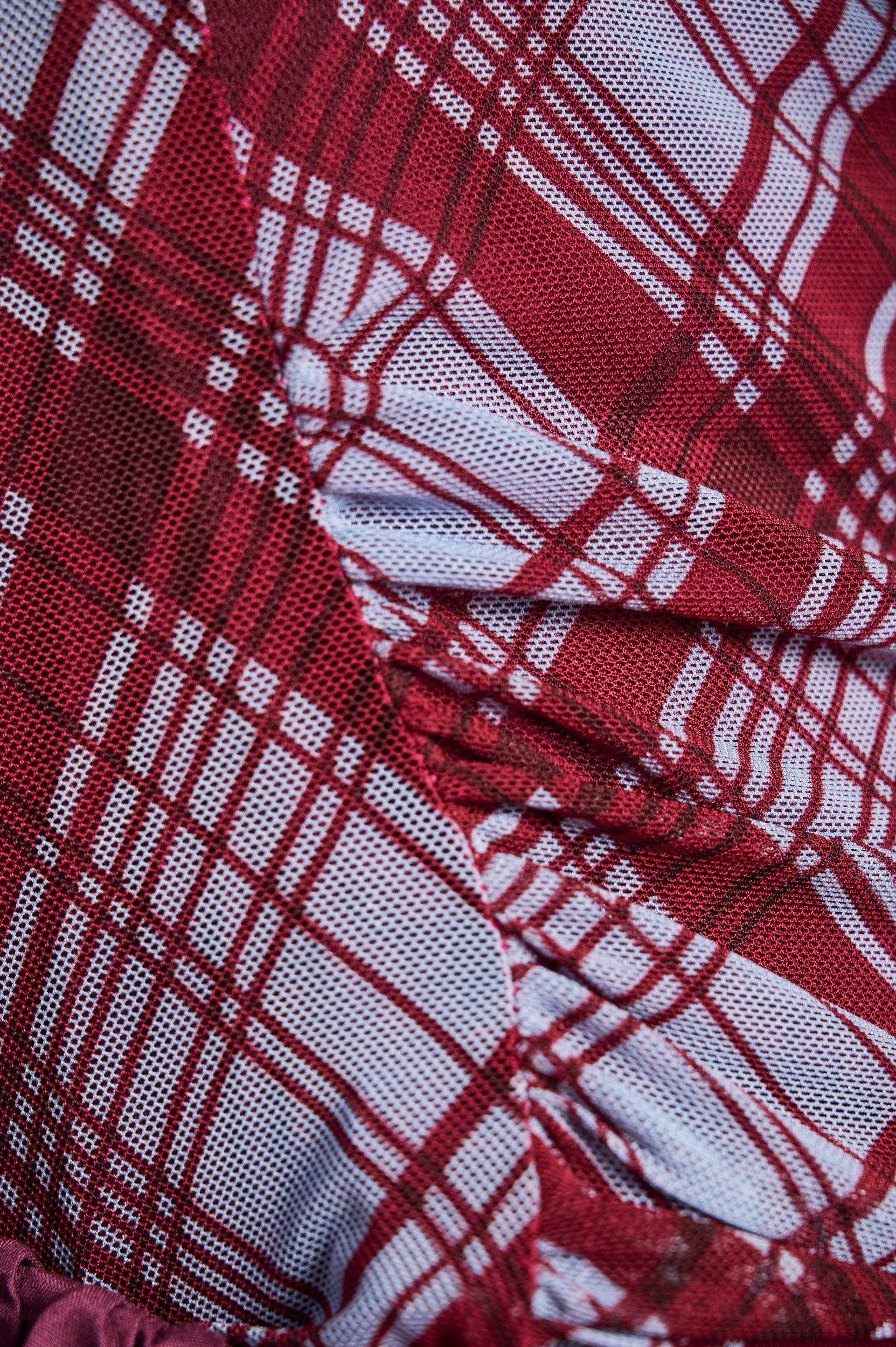 Lined Mesh Top in Diagonal Check
