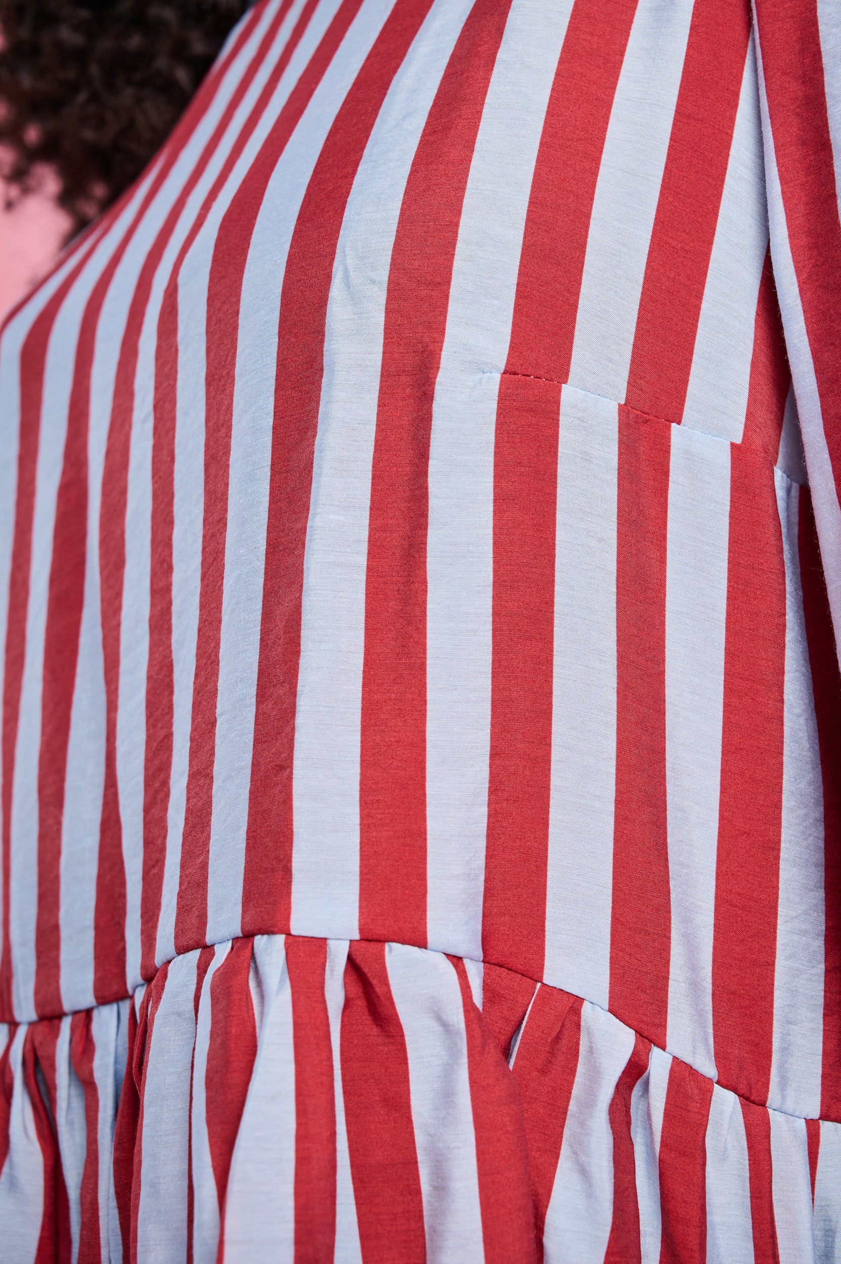 Oversized Peplum Blouse in Stripe