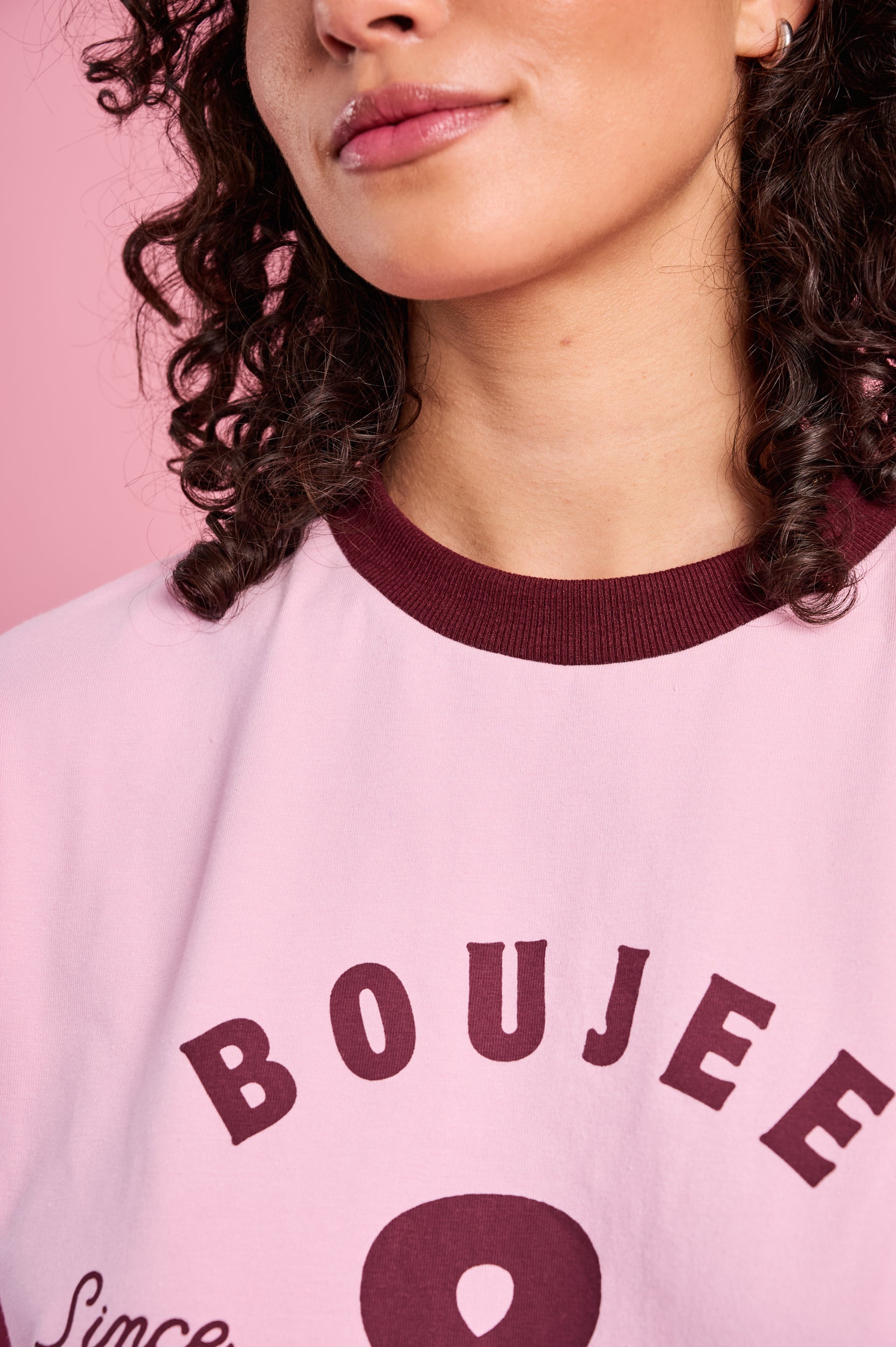Oversized Printed Tee in Soft Pink