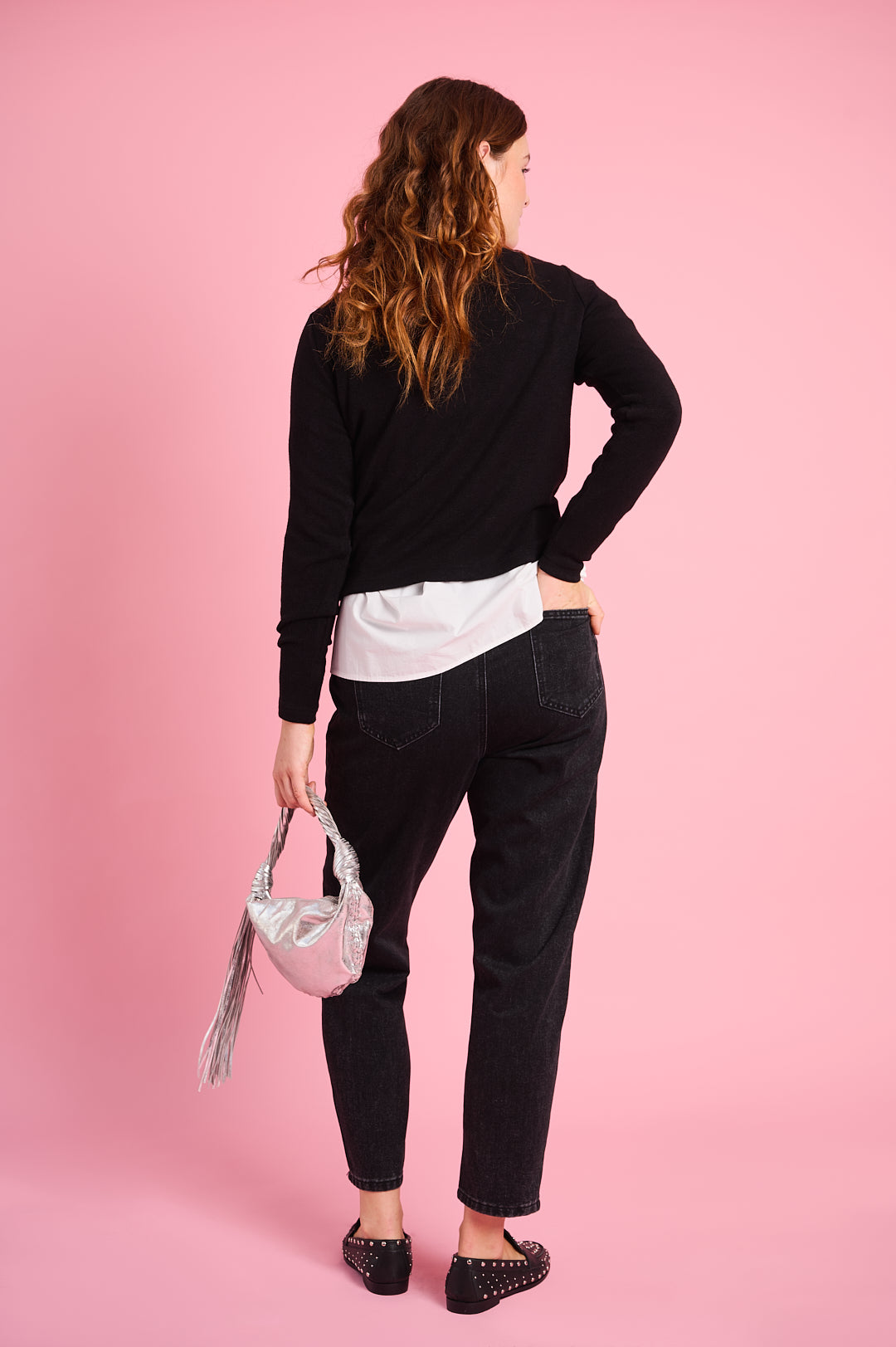 The Cut and Sew Cardigan in Black