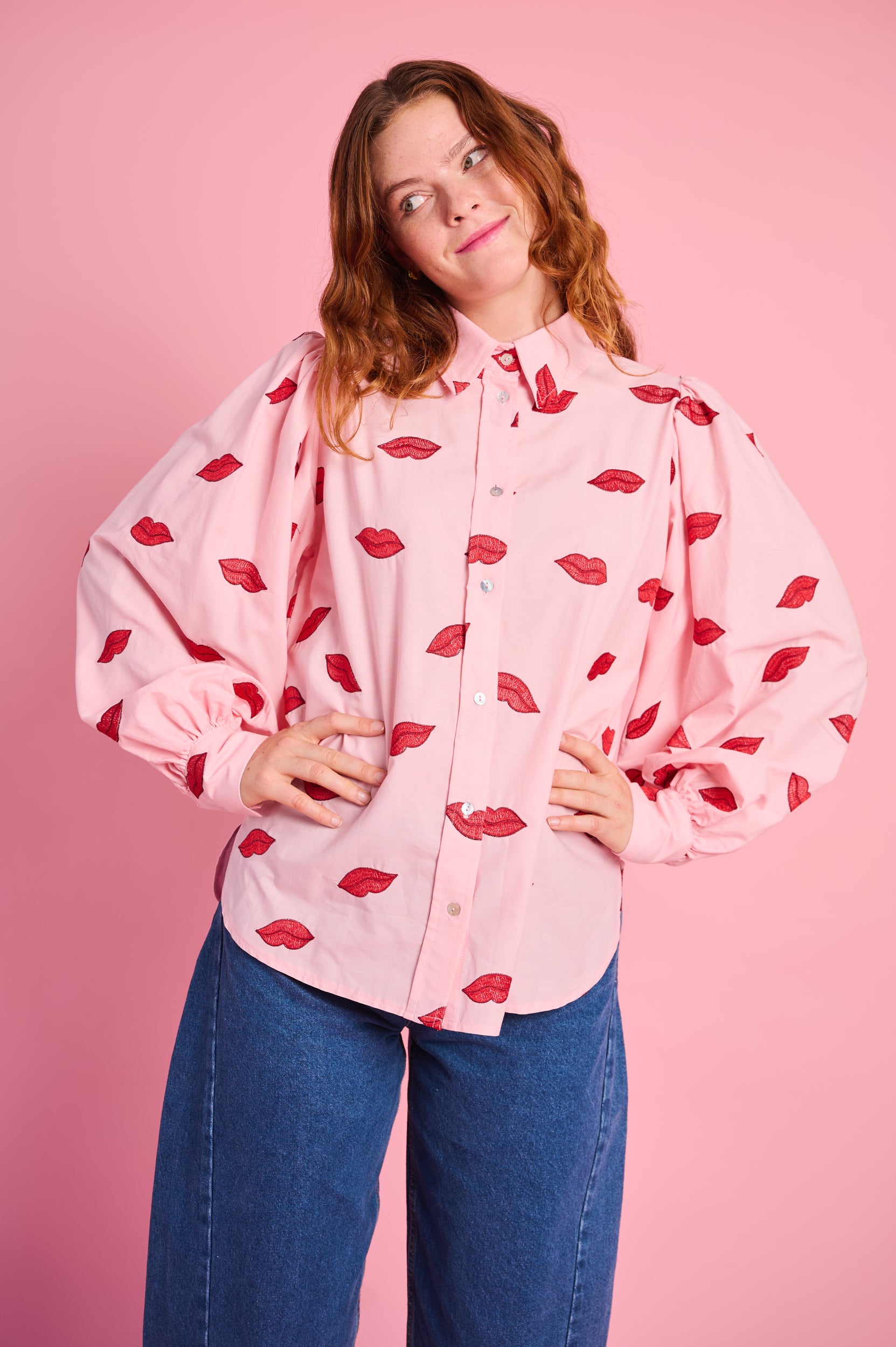 The Essential Shirt with Embroidered Lips