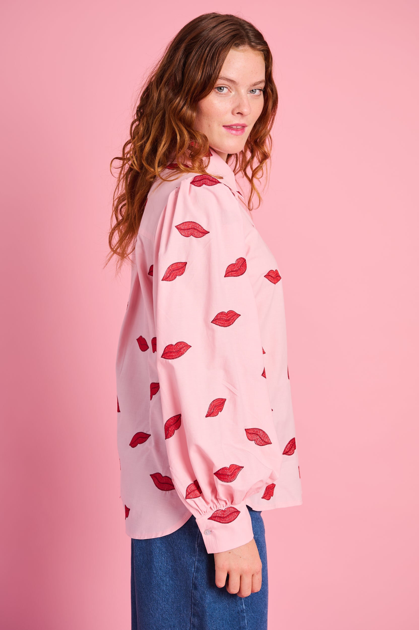 The Essential Shirt with Embroidered Lips
