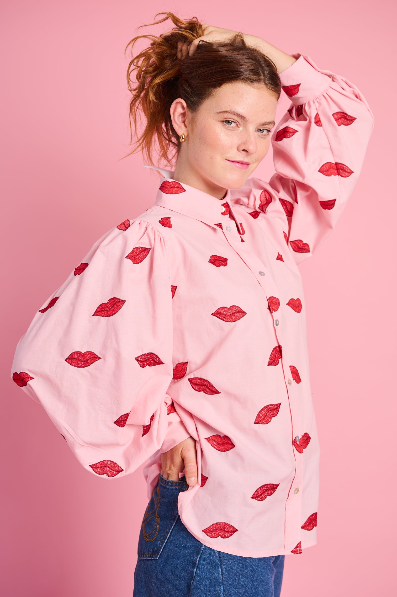 The Essential Shirt with Embroidered Lips