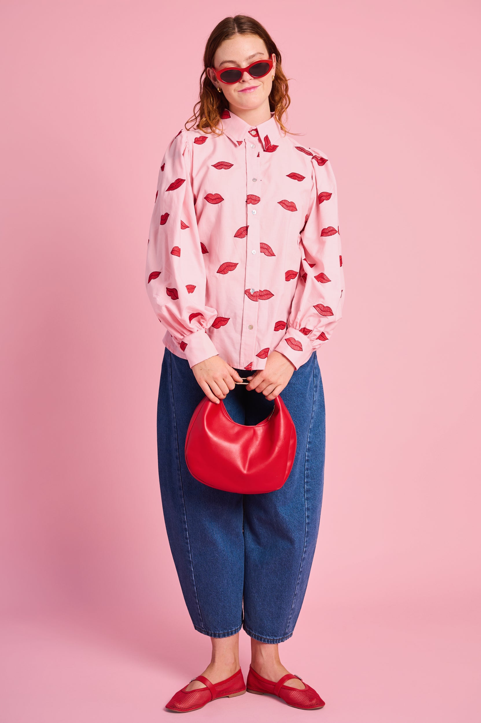 The Essential Shirt with Embroidered Lips
