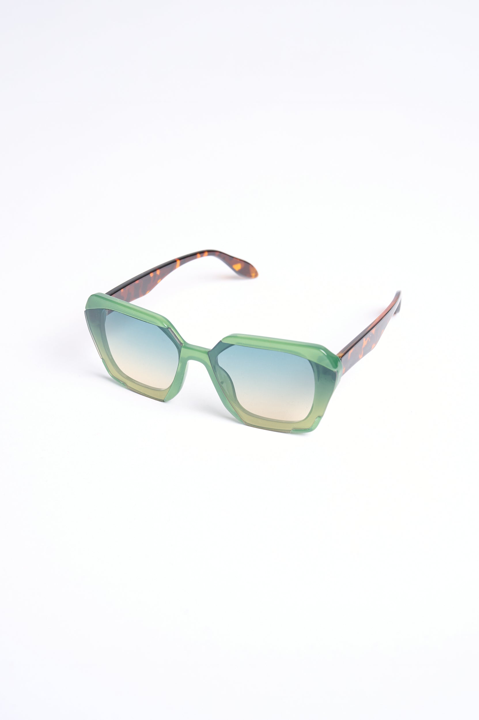 Angular Ombre Green Sunglasses