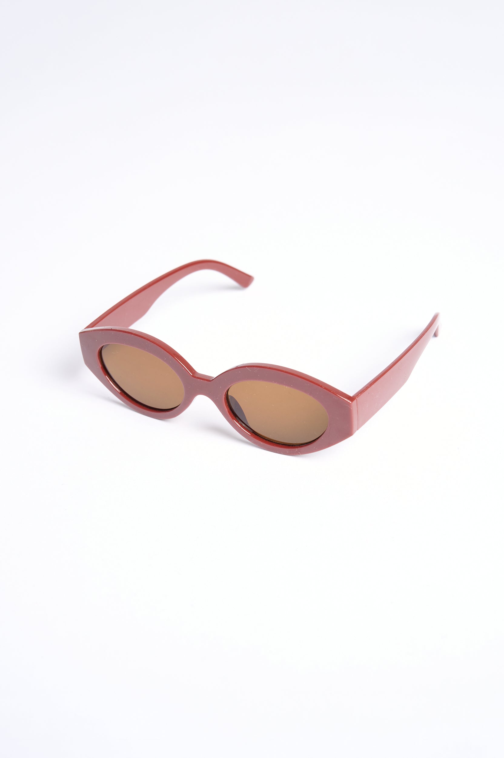 Burgundy Almond Frame Sunglasses