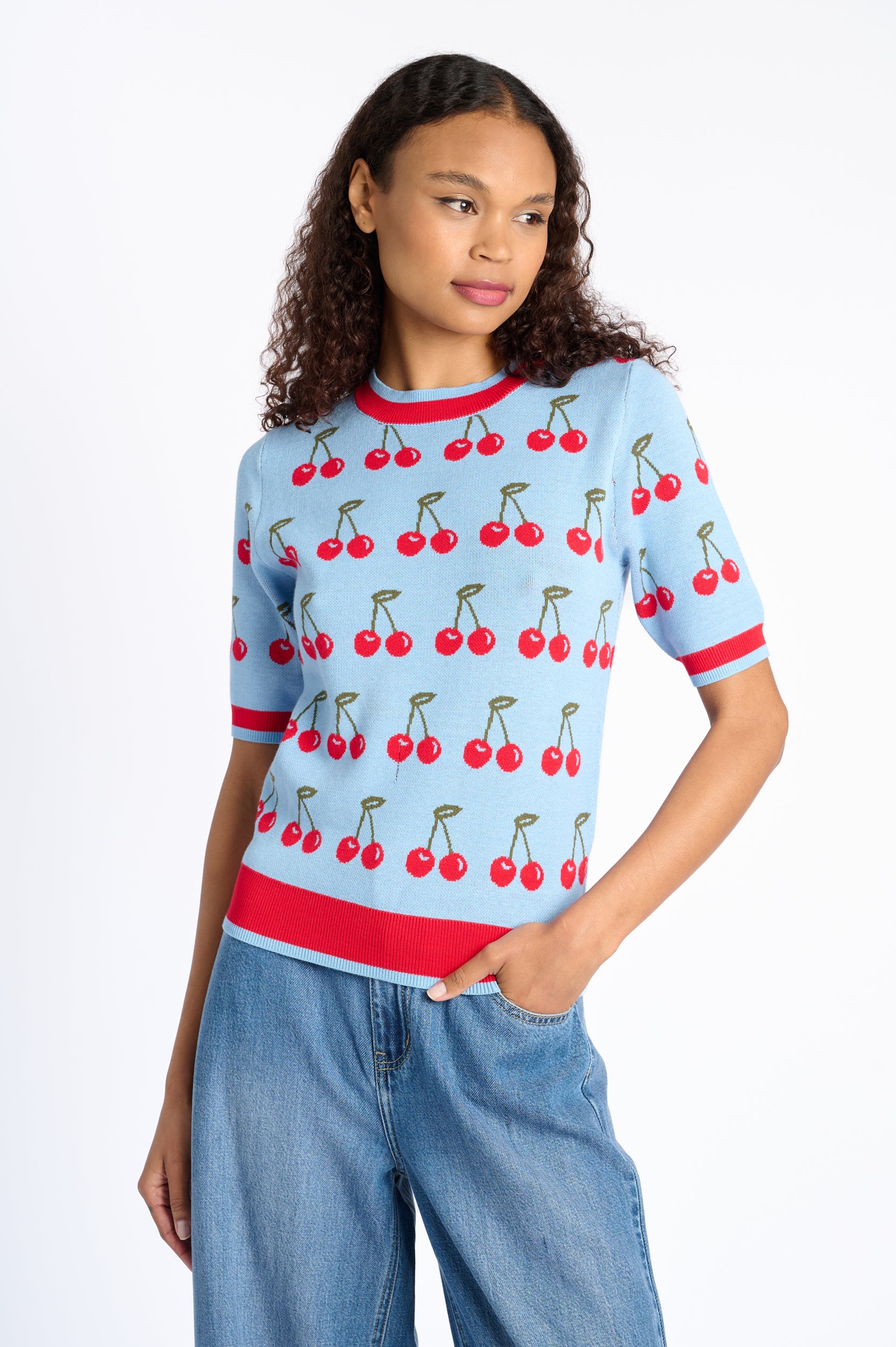The Short Sleeve Jumper with Cherries