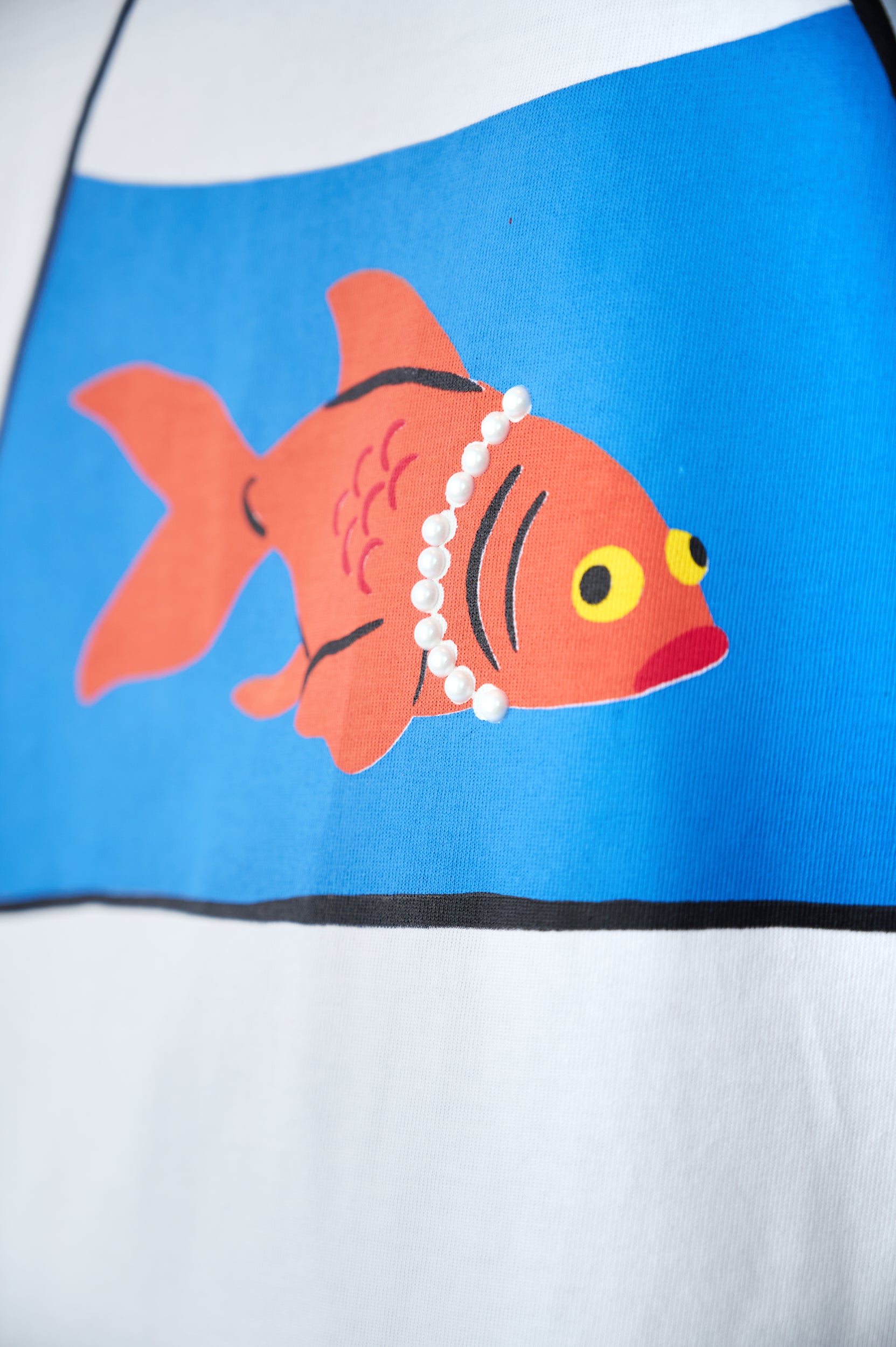 Oversized Printed Tee with Goldfish