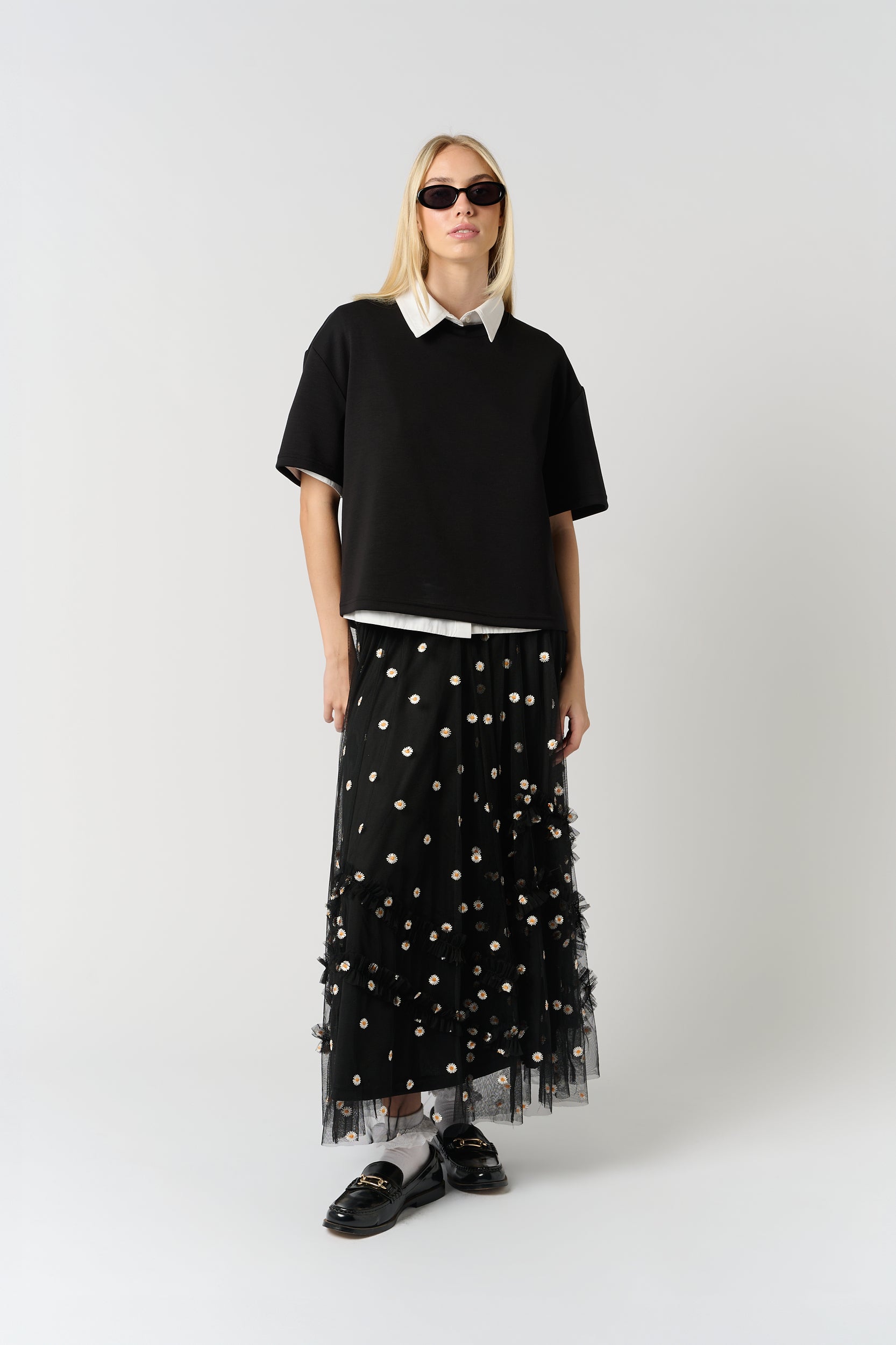 Daisy Print Tulle Maxi Skirt – Me&B