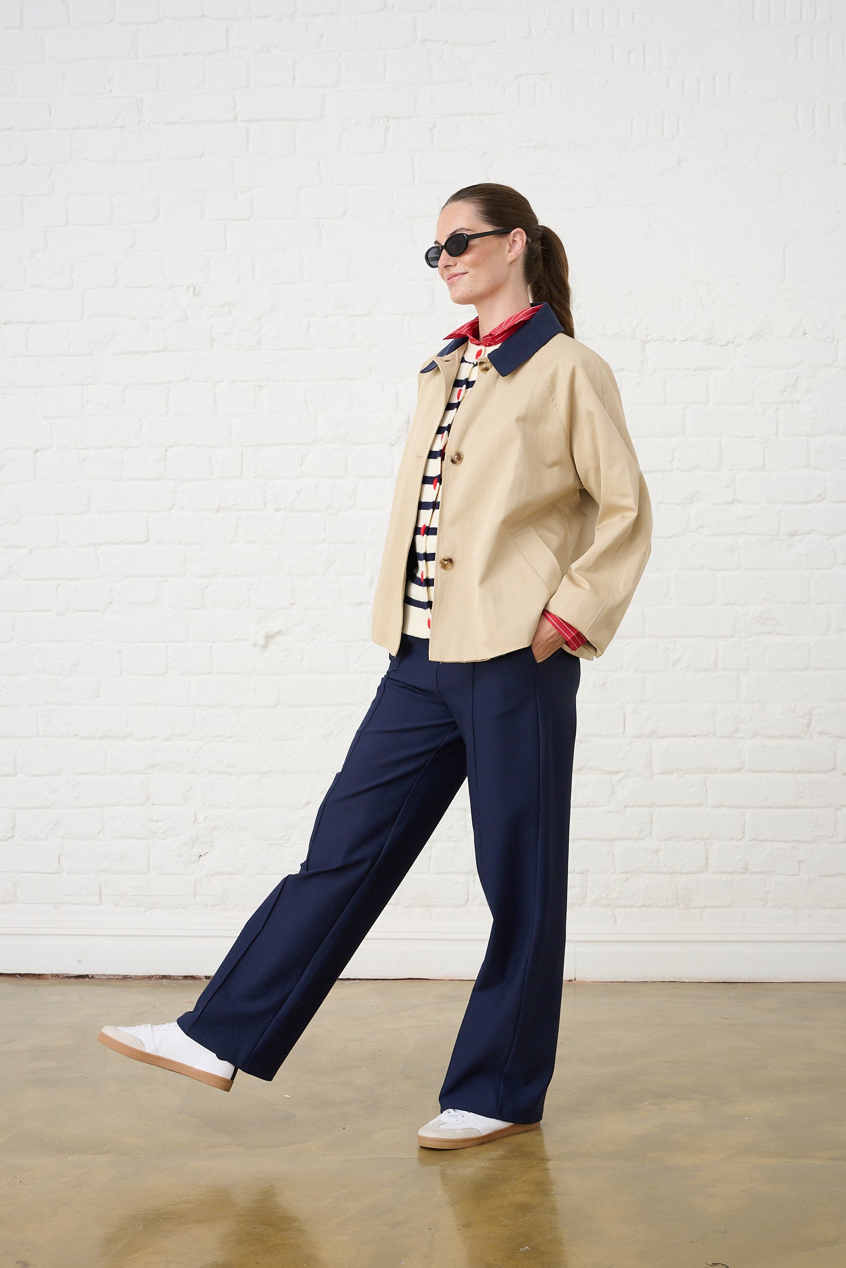 Ponti Pin Tuck Pant in Ink – Me&B