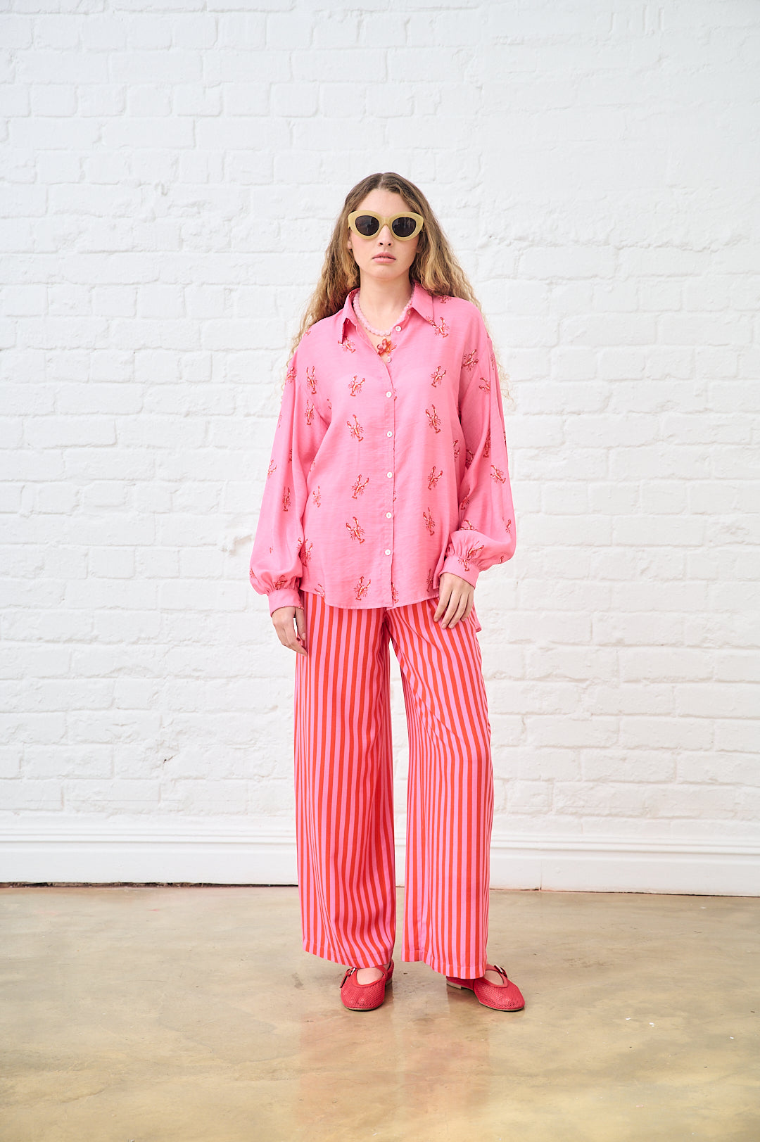 Bellow Sleeve Shirt in Lobster Print