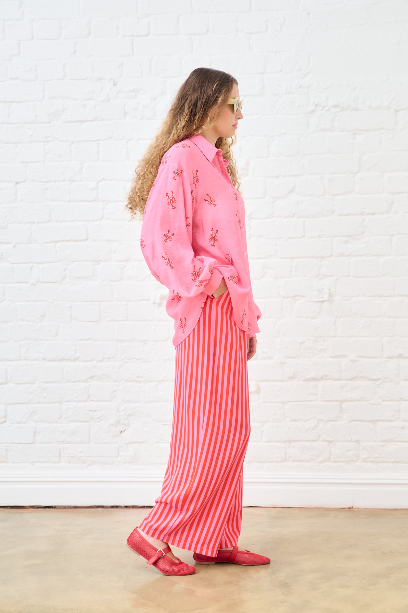 Bellow Sleeve Shirt in Lobster Print