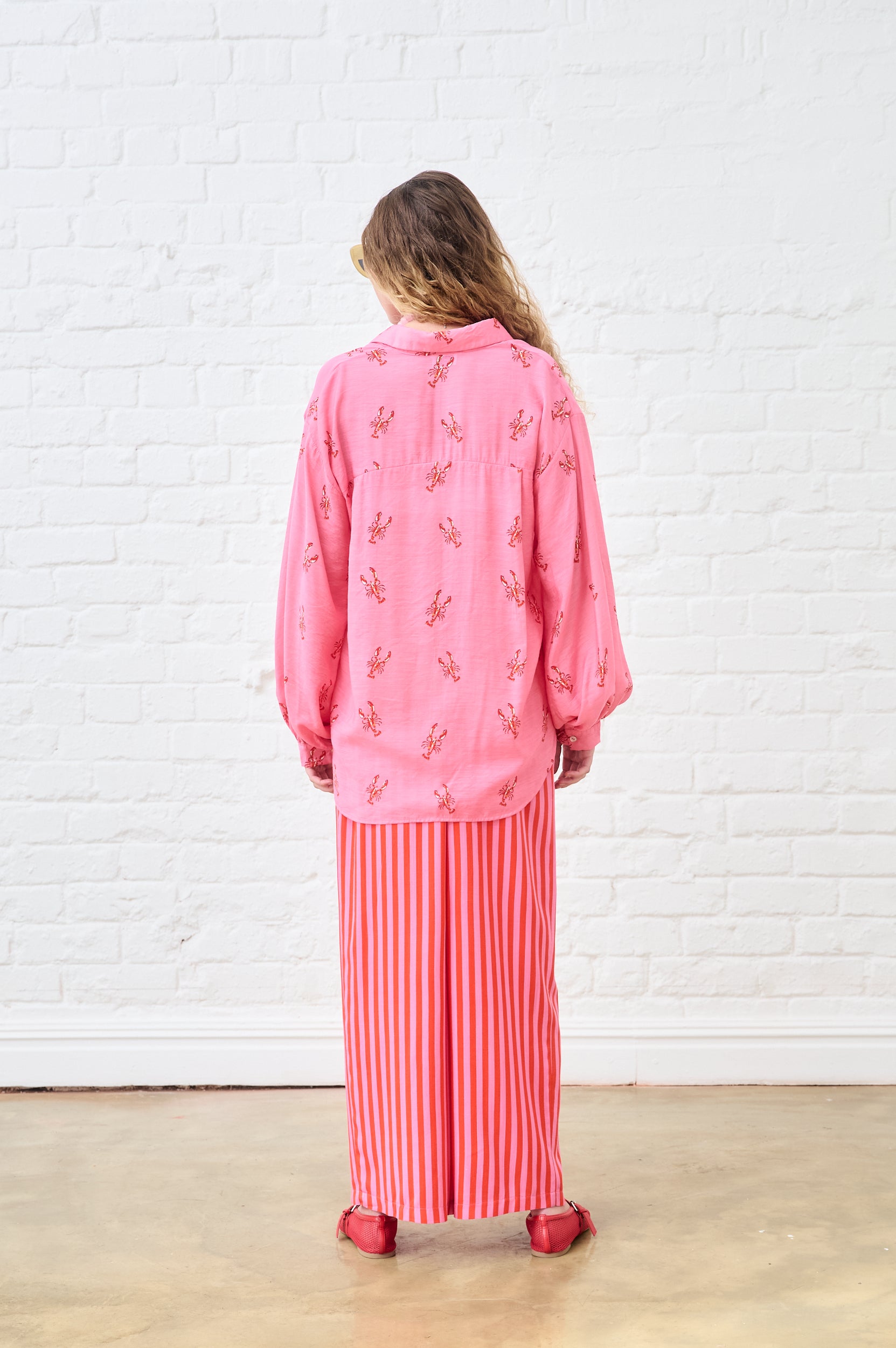 Bellow Sleeve Shirt in Lobster Print